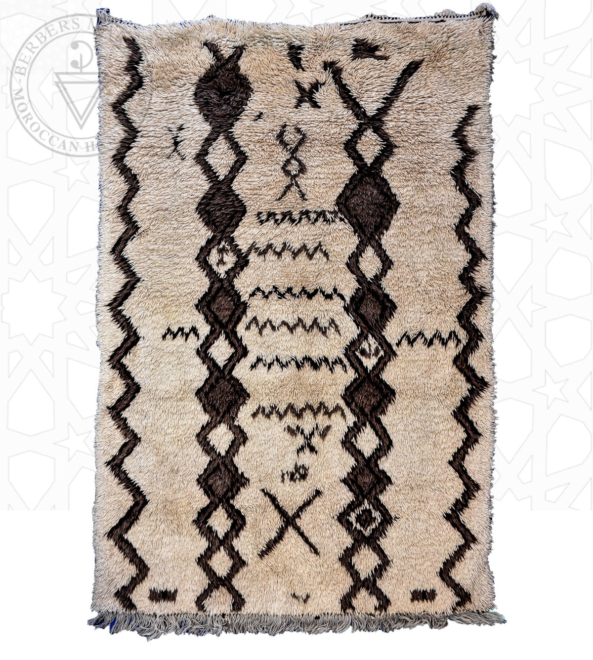 Beni ourain Moroccan rug - 5.3 x 7.8 ft / 160 x 235 cm - Berbers Market