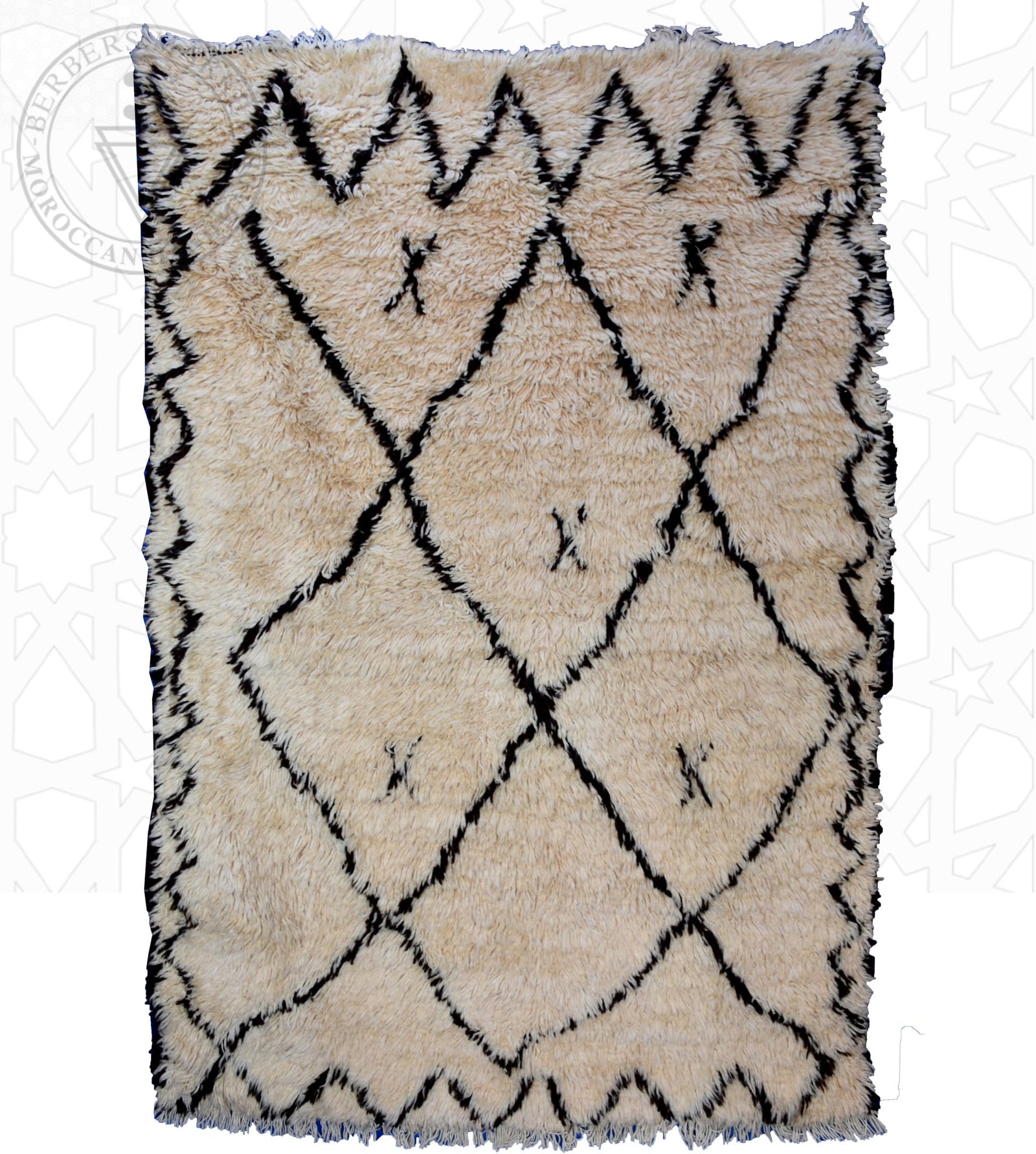 Beni ourain Moroccan rug - 5.3 x 7.9 ft / 160 x 240 cm - Berbers Market