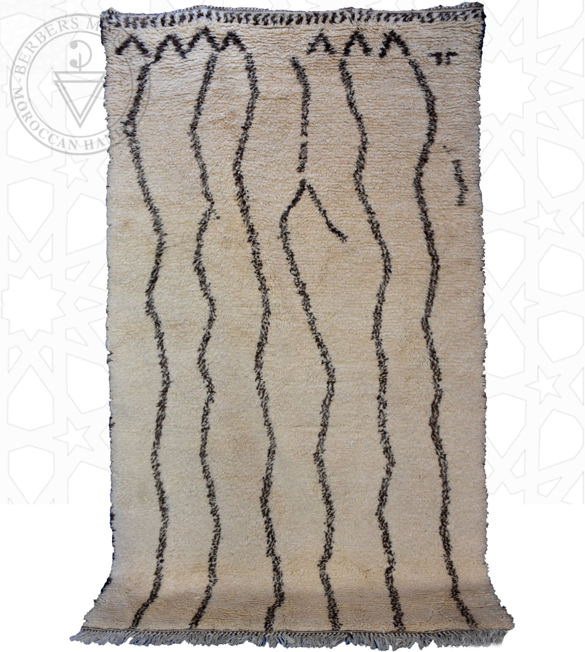 Beni ourain Moroccan rug - 5.4 x 8.7 ft / 165 x 265 cm - Berbers Market