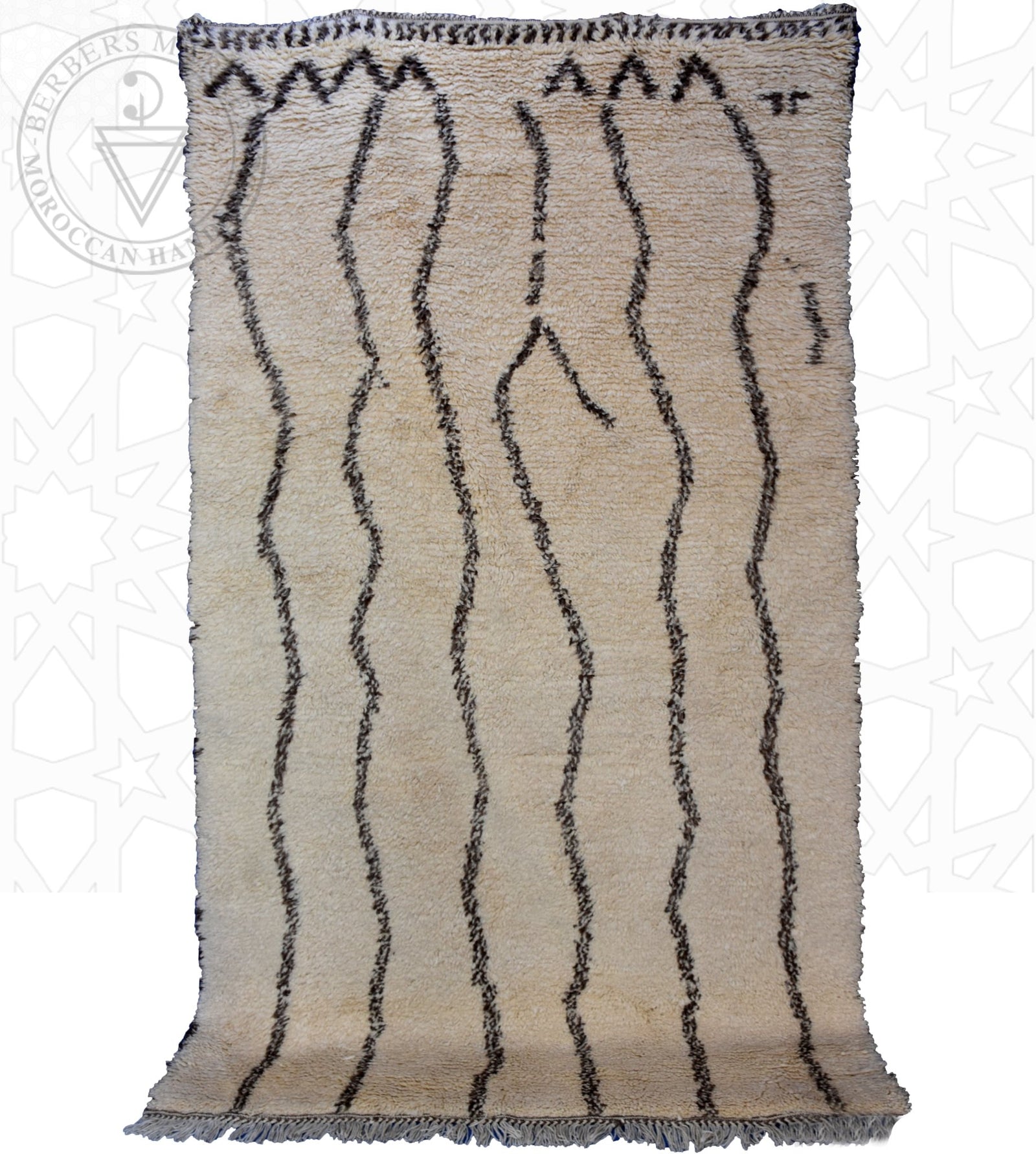 Beni ourain Moroccan rug - 5.4 x 8.7 ft / 165 x 265 cm - Berbers Market