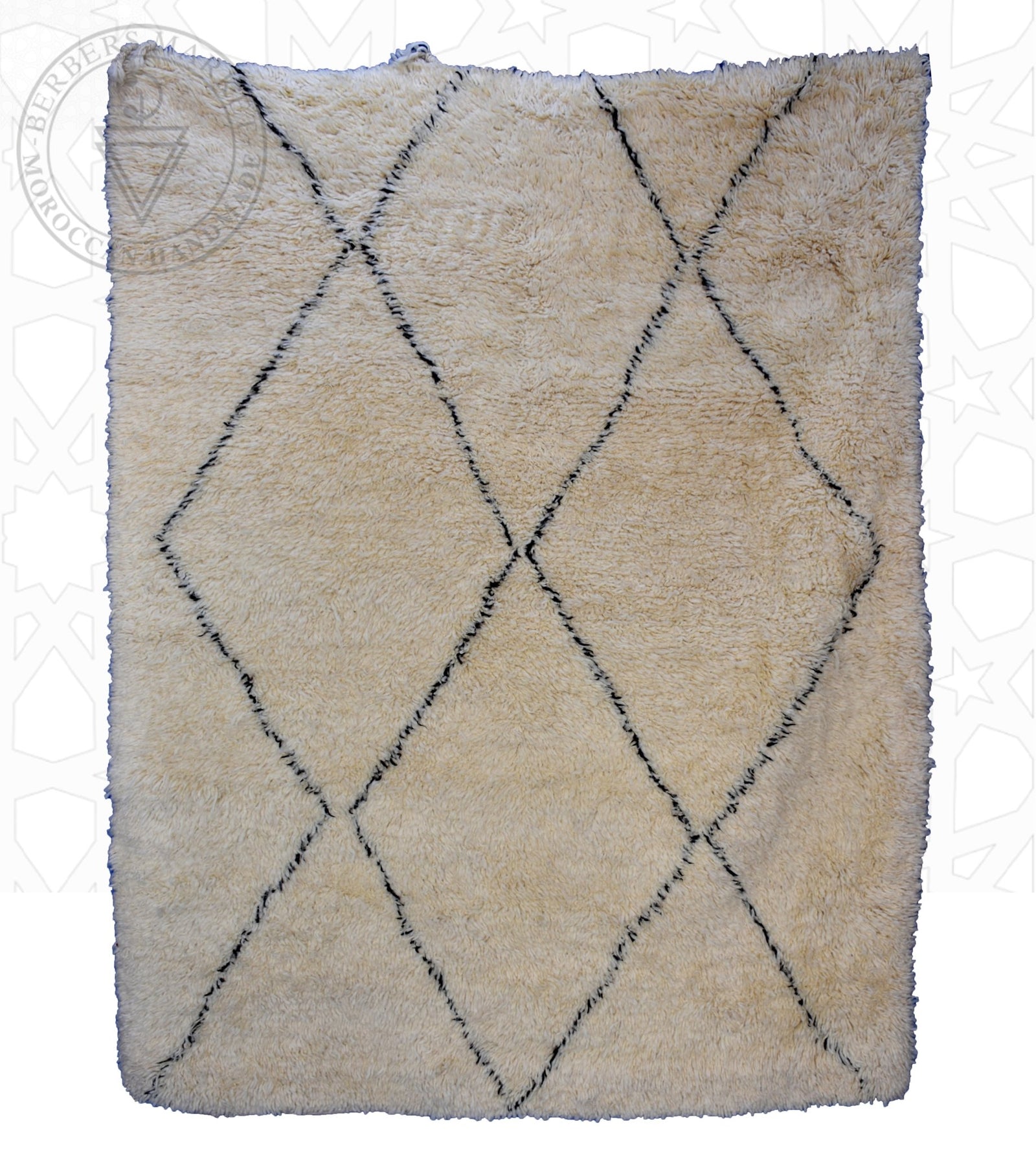 Beni ourain Moroccan rug - 5.5 x 6.9 ft / 165 x 210 cm - Berbers Market