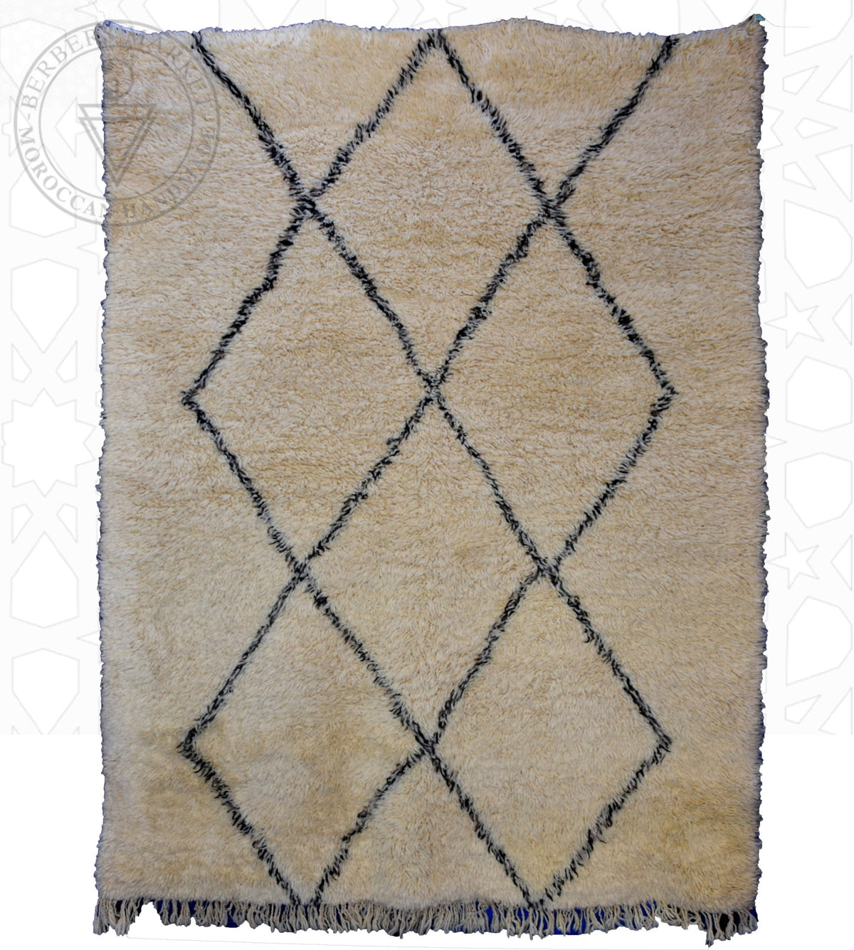 Beni ourain Moroccan rug - 5.6 x 7.3 ft / 170 x 220 cm - Berbers Market