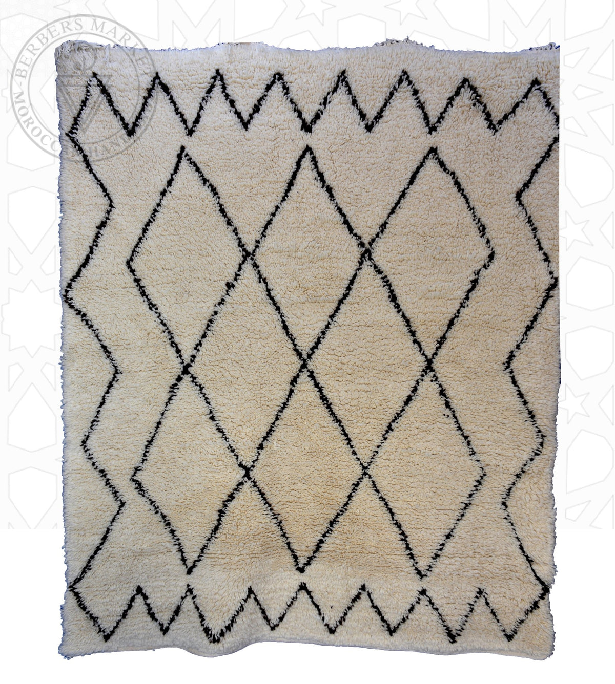 Beni ourain Moroccan rug - 5.6 x 7.3 ft / 170 x 220 cm - Berbers Market