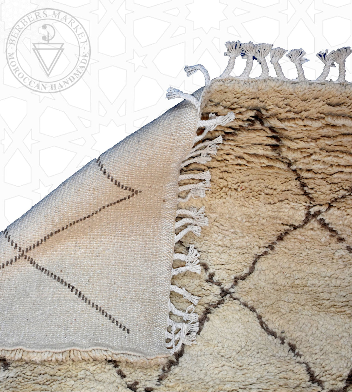 Beni ourain Moroccan rug - 5.6 x 9.6 ft / 170 x 290 cm - Berbers Market