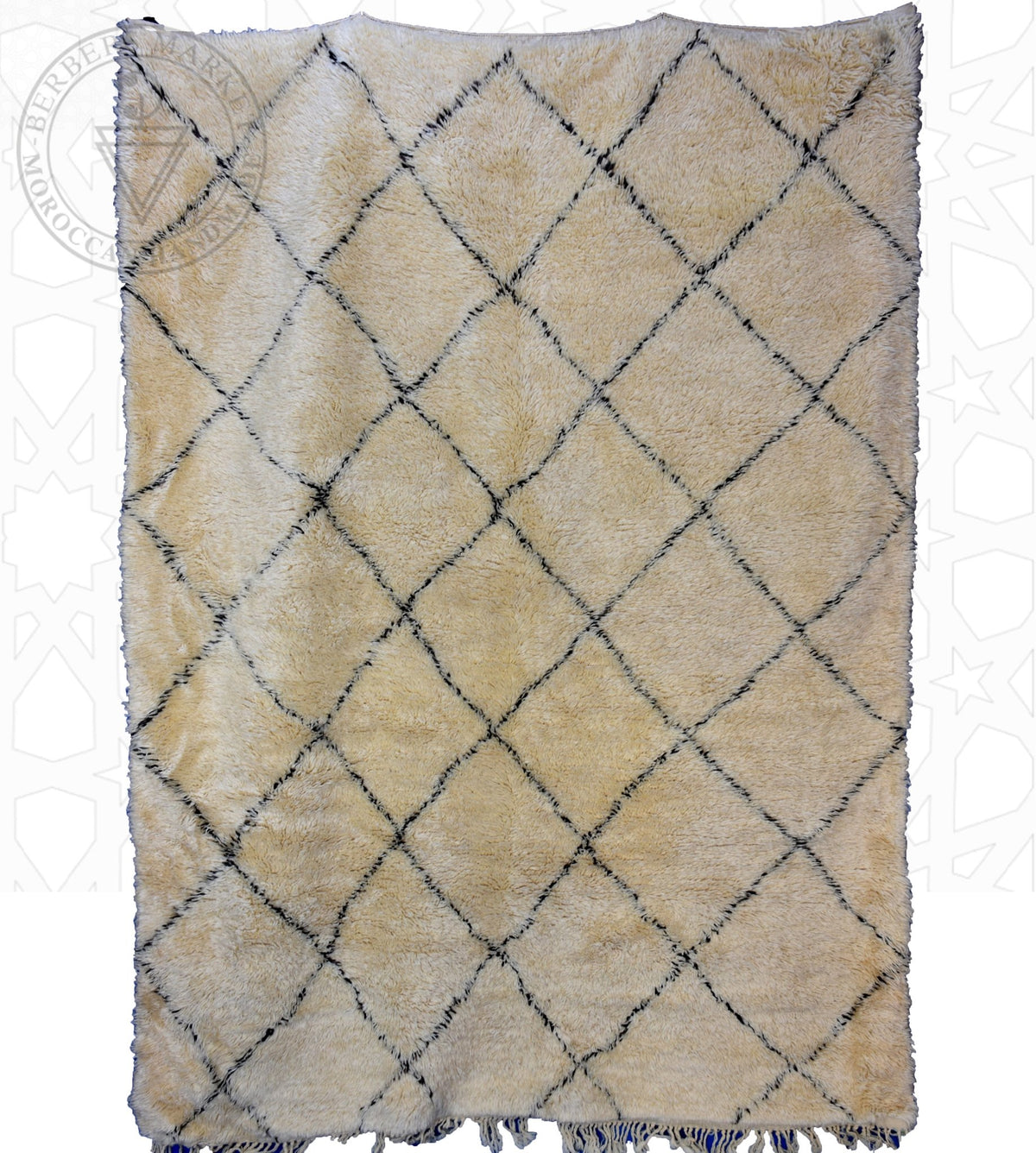 Beni ourain Moroccan rug - 5.8 x 7.6 ft / 175 x 230 cm - Berbers Market