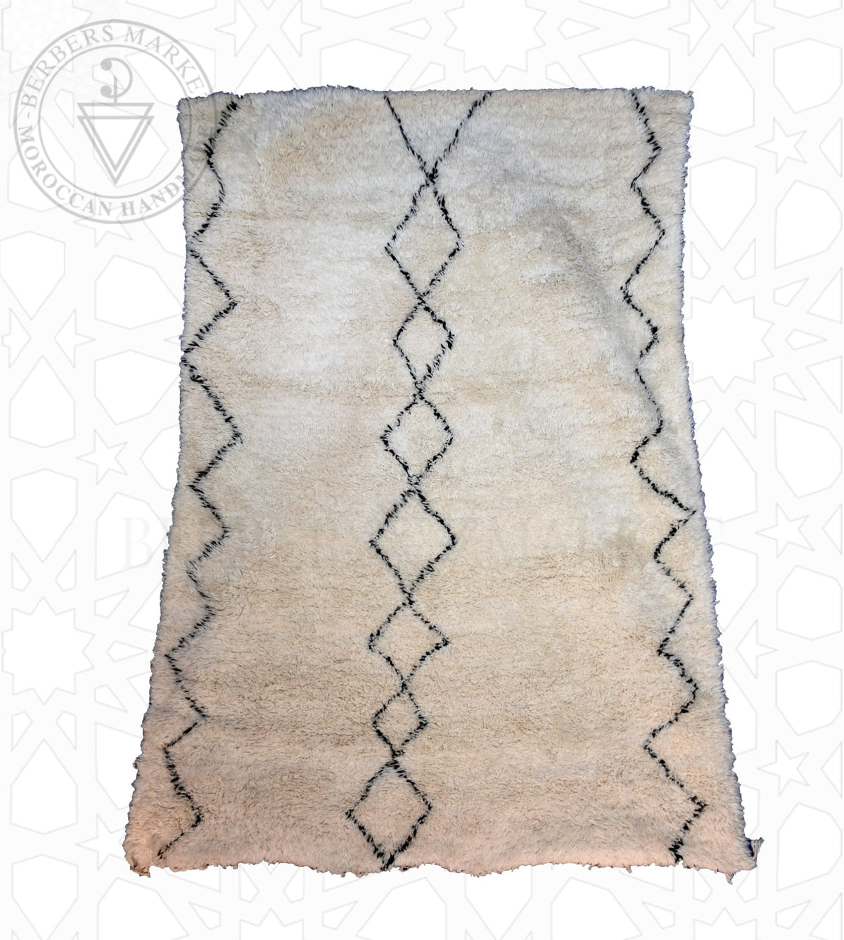 Beni ourain Moroccan rug - 6 x 7.6 ft / 180 x 230 cm - Berbers Market