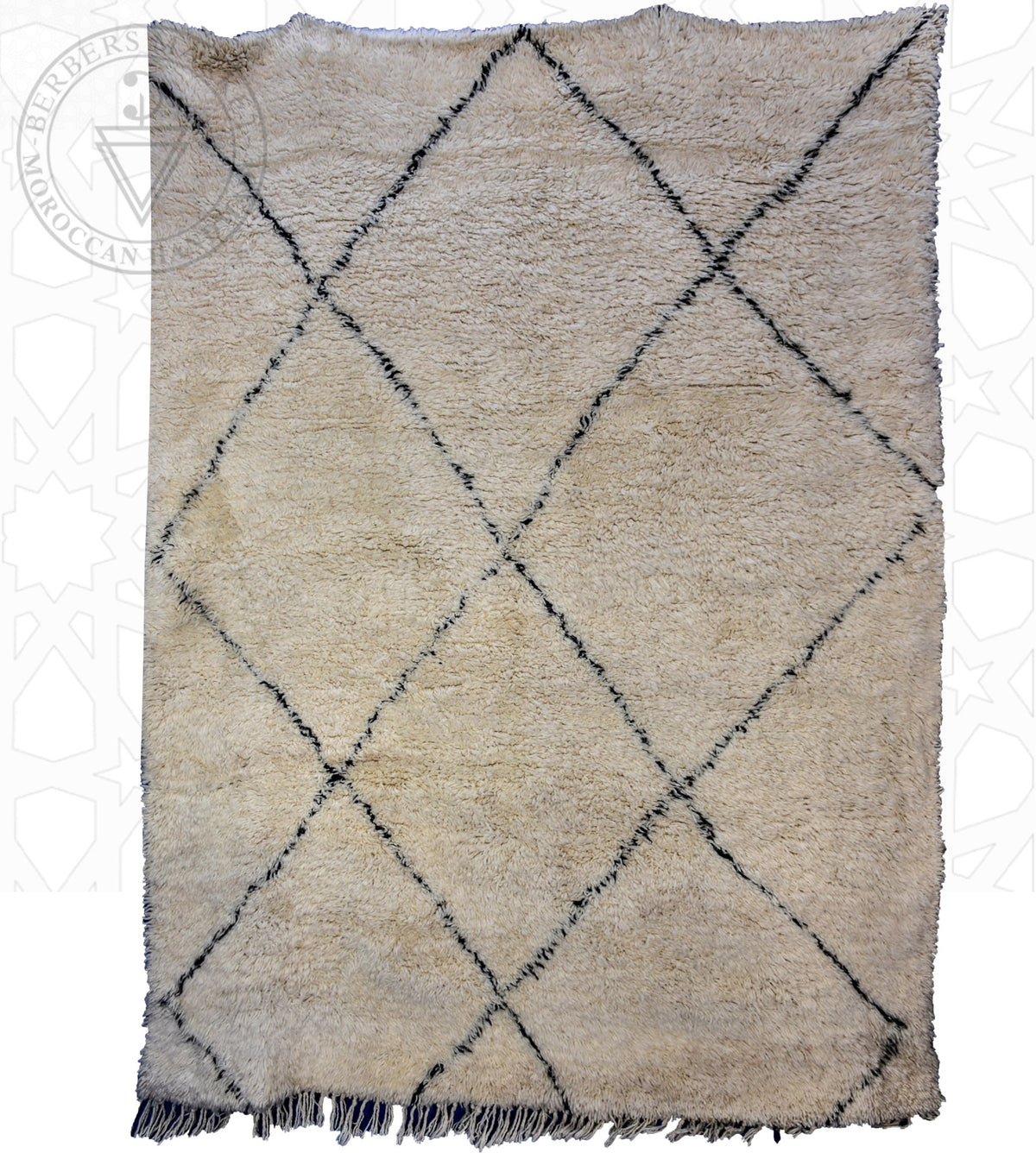 Beni ourain Moroccan rug - 6 x 7.6 ft / 180 x 230 cm - Berbers Market