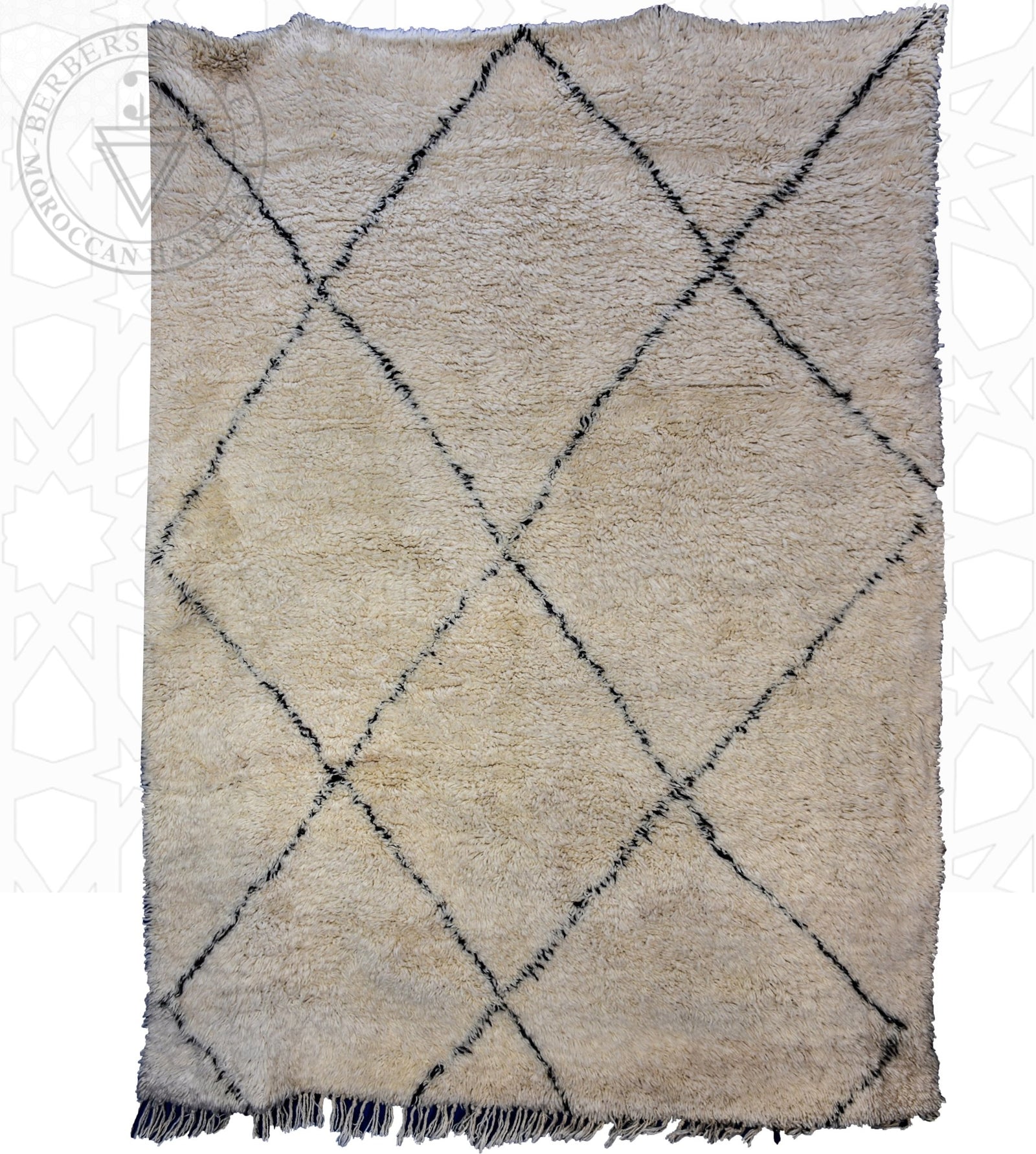 Beni ourain Moroccan rug - 6 x 7.6 ft / 180 x 230 cm - Berbers Market