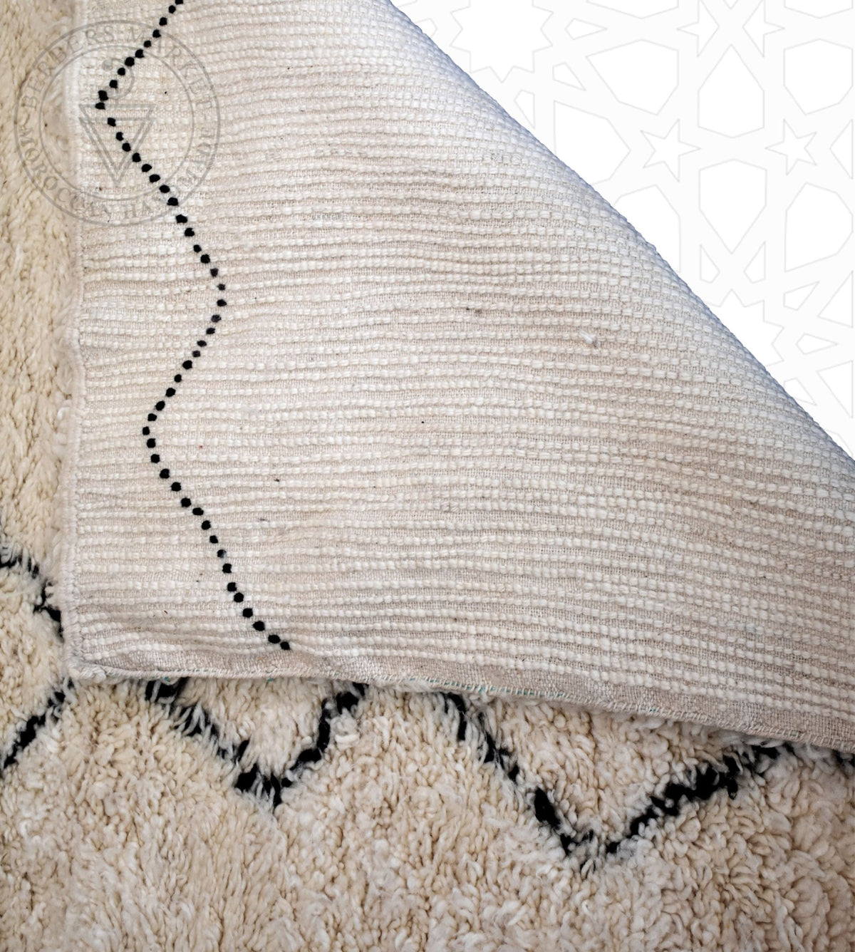 Beni ourain Moroccan rug - 6 x 7.6 ft / 180 x 230 cm - Berbers Market