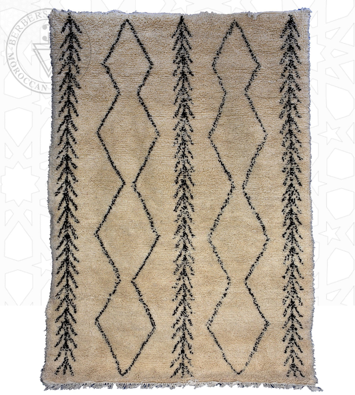 Beni ourain Moroccan rug - 6 x 8.3 ft / 180 x 250 cm - Berbers Market