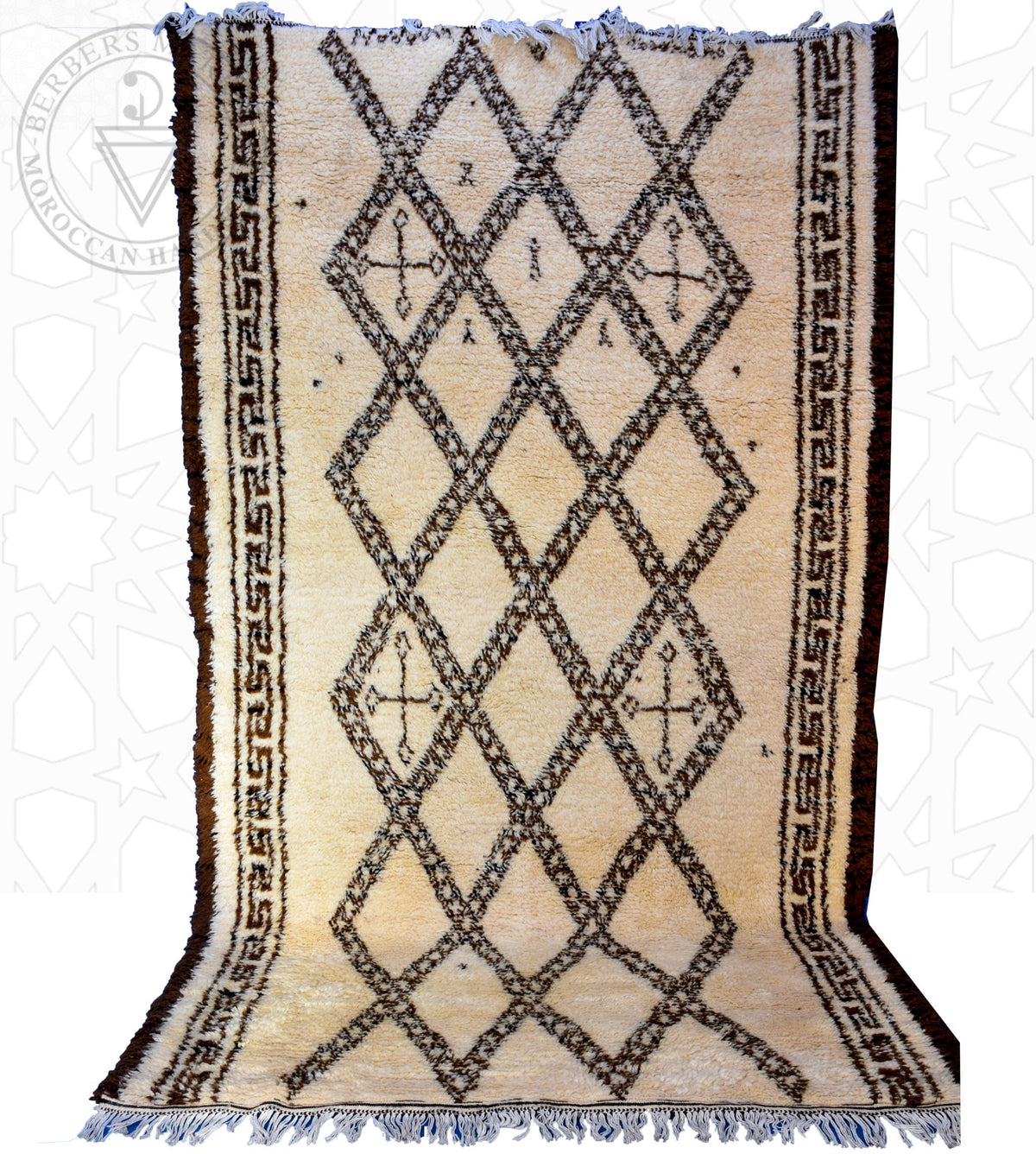 Beni ourain Moroccan rug - 6.2 x 10.2 ft / 190 x 310 cm - Berbers Market