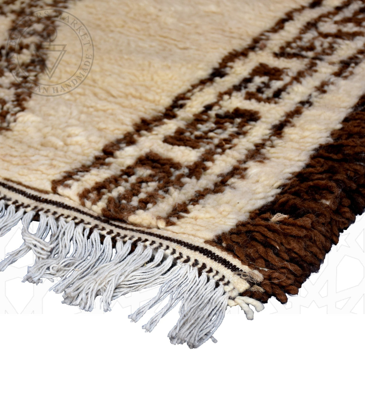 Beni ourain Moroccan rug - 6.2 x 10.2 ft / 190 x 310 cm - Berbers Market