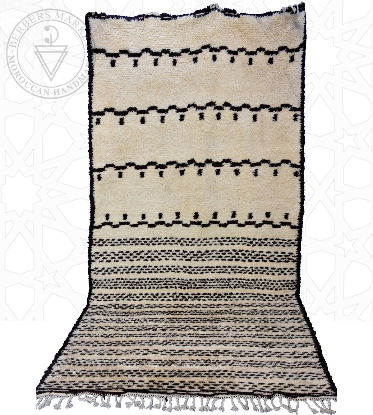 Beni ourain Moroccan rug - 6.3 x 11.6 ft / 190 x 3.55 cm - Berbers Market