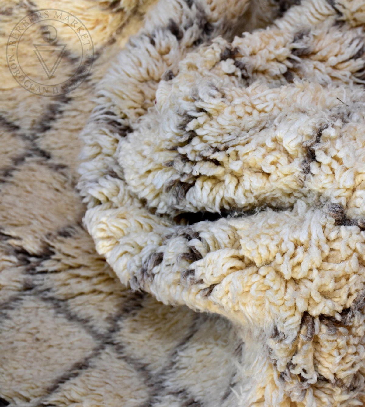 Beni ourain Moroccan rug - 6.3 x 9.6 ft / 190 x 290 cm - Berbers Market