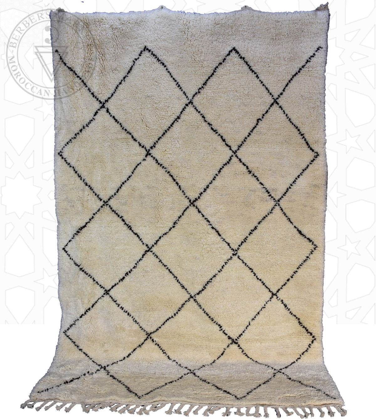 Beni ourain Moroccan rug - 6.3 x 9.6 ft / 190 x 290 cm - Berbers Market