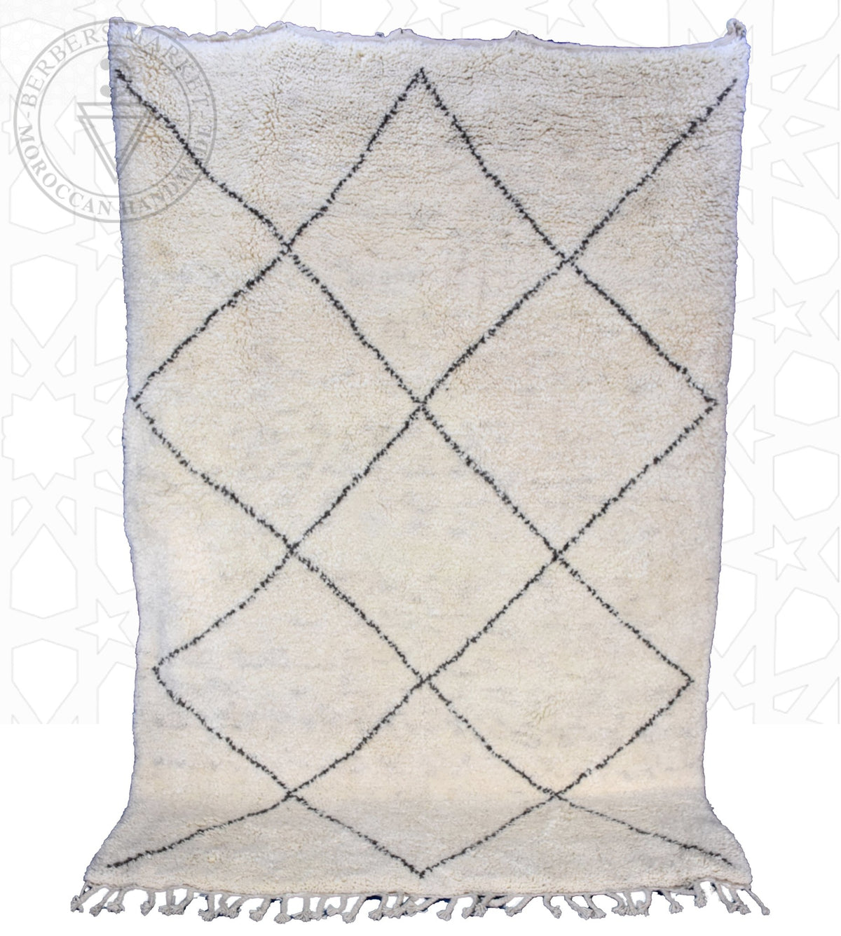 Beni ourain Moroccan rug - 6.3 x 9.6 ft / 190 x 290 cm - Berbers Market