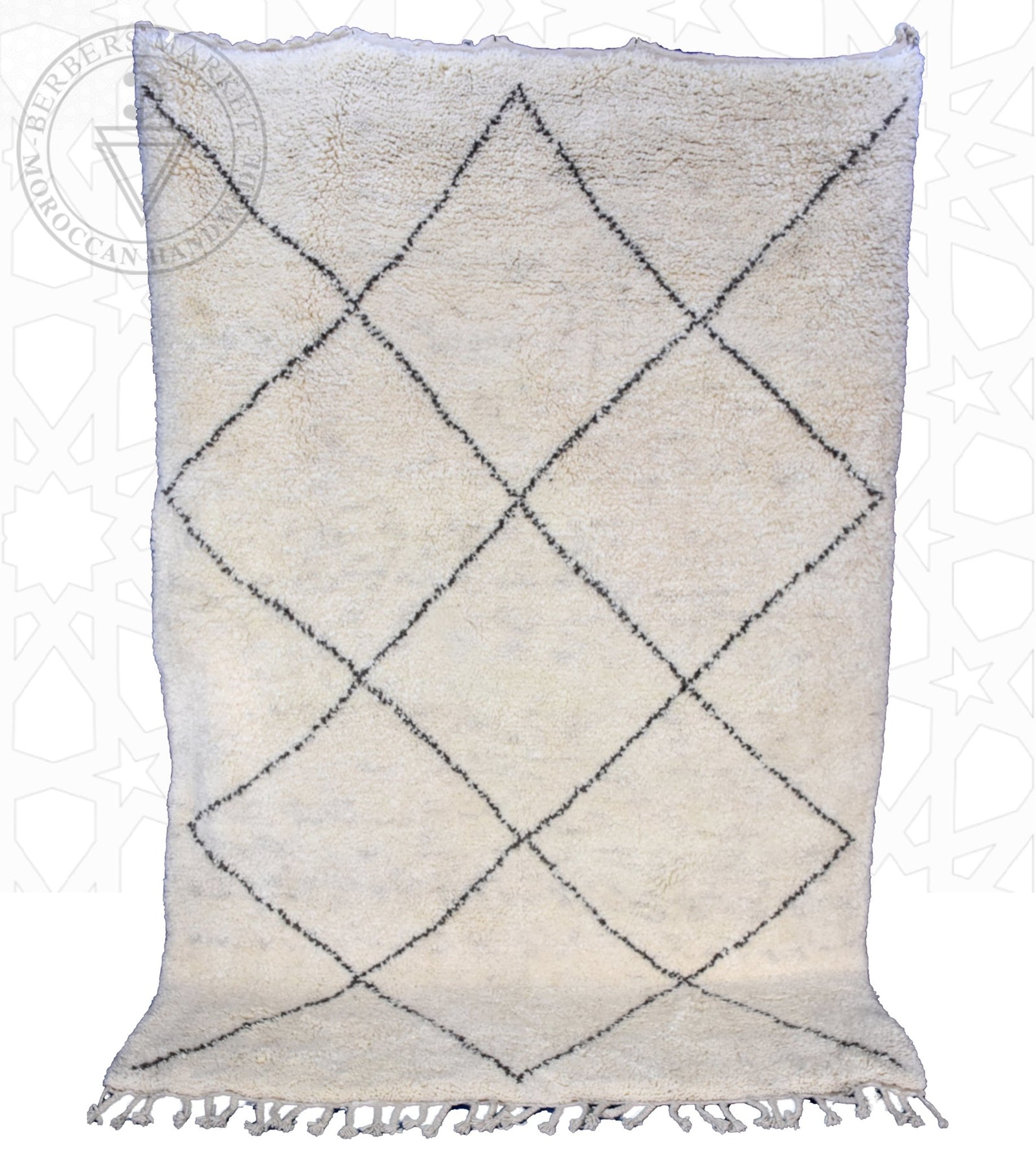 Beni ourain Moroccan rug - 6.3 x 9.6 ft / 190 x 290 cm - Berbers Market