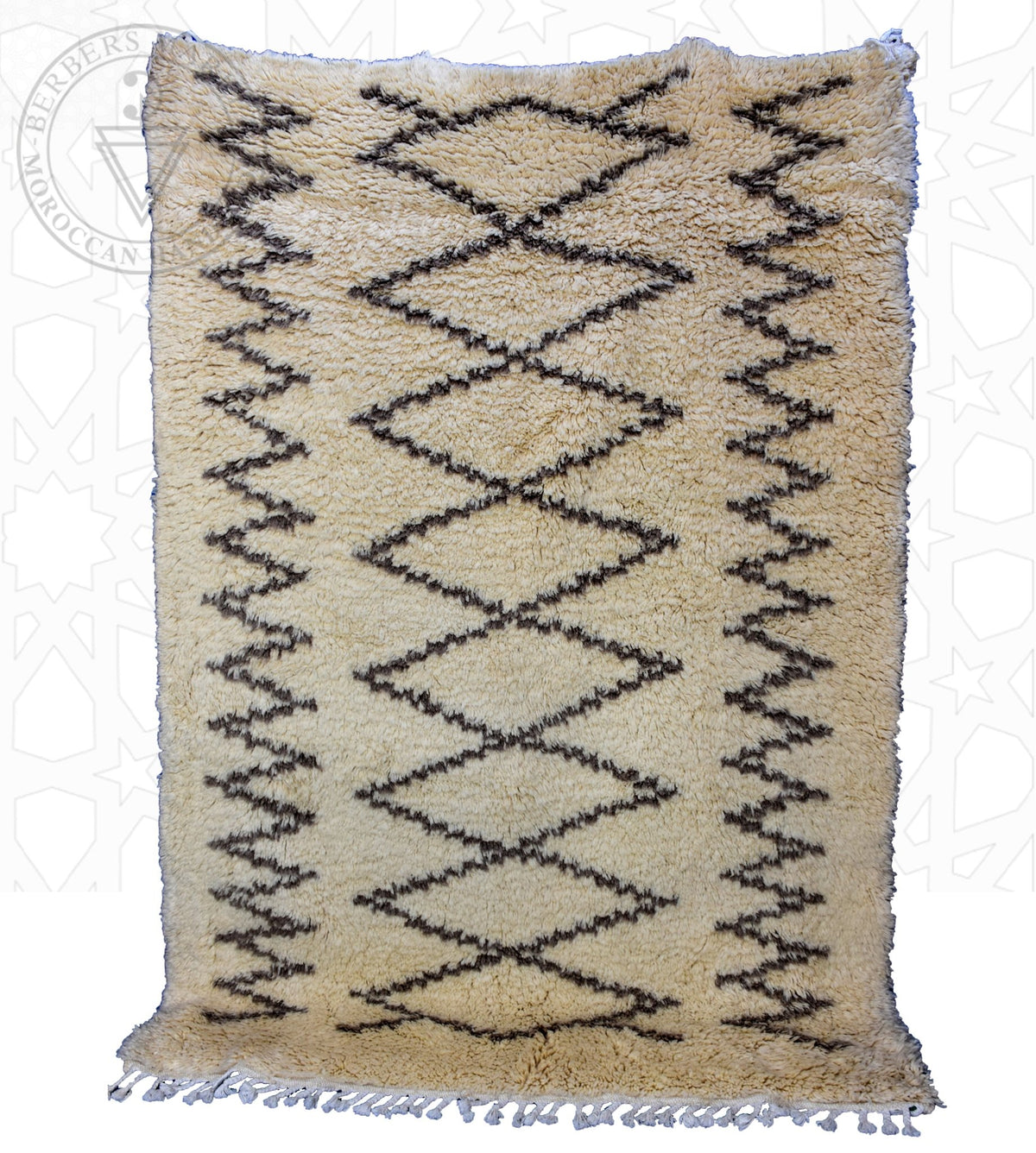 Beni ourain Moroccan rug - 6.4 x 8.4 ft / 195 x 255 cm - Berbers Market