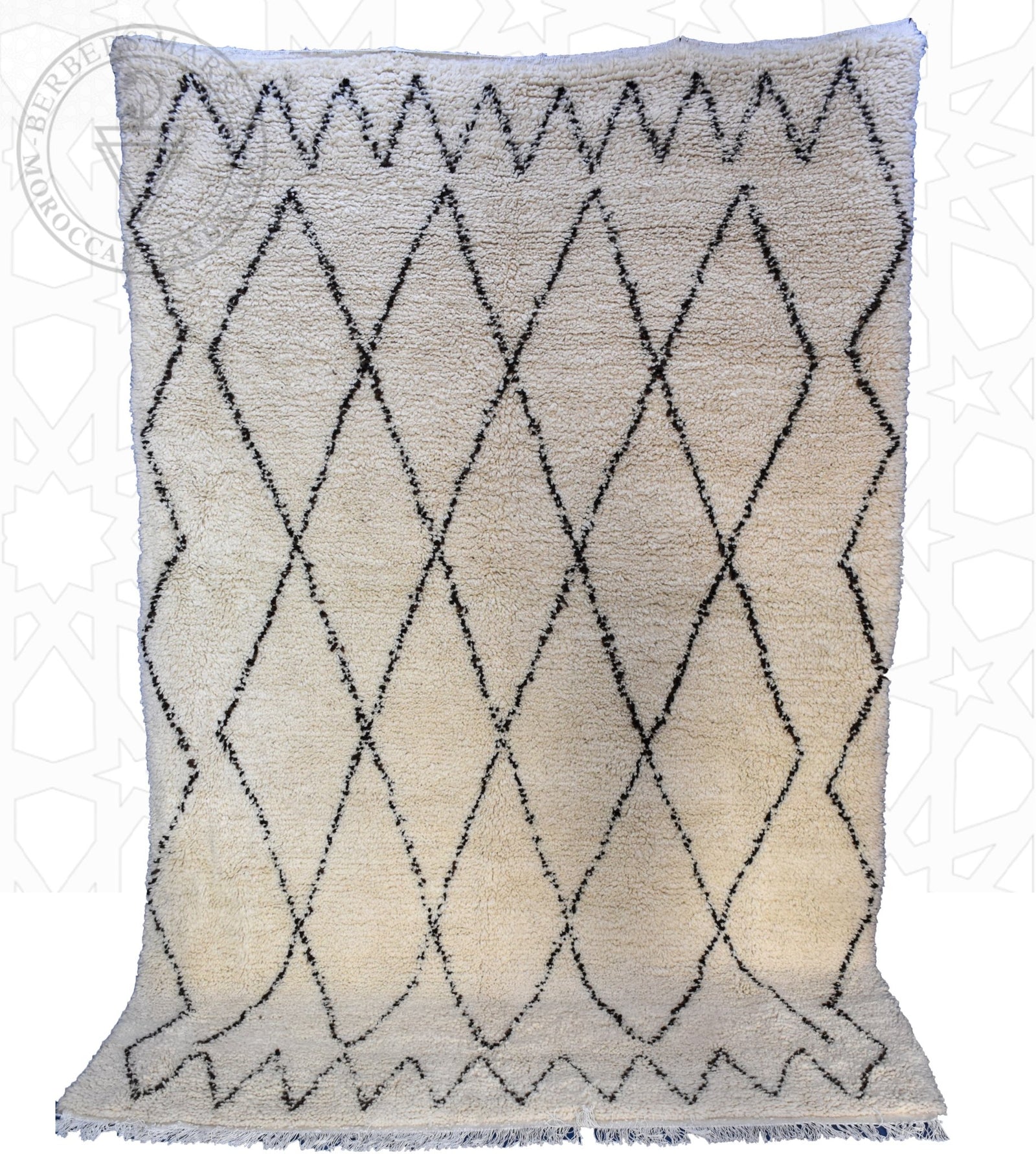 Beni ourain Moroccan rug - 6.6 x 9.9 ft / 200 x 300 cm - Berbers Market