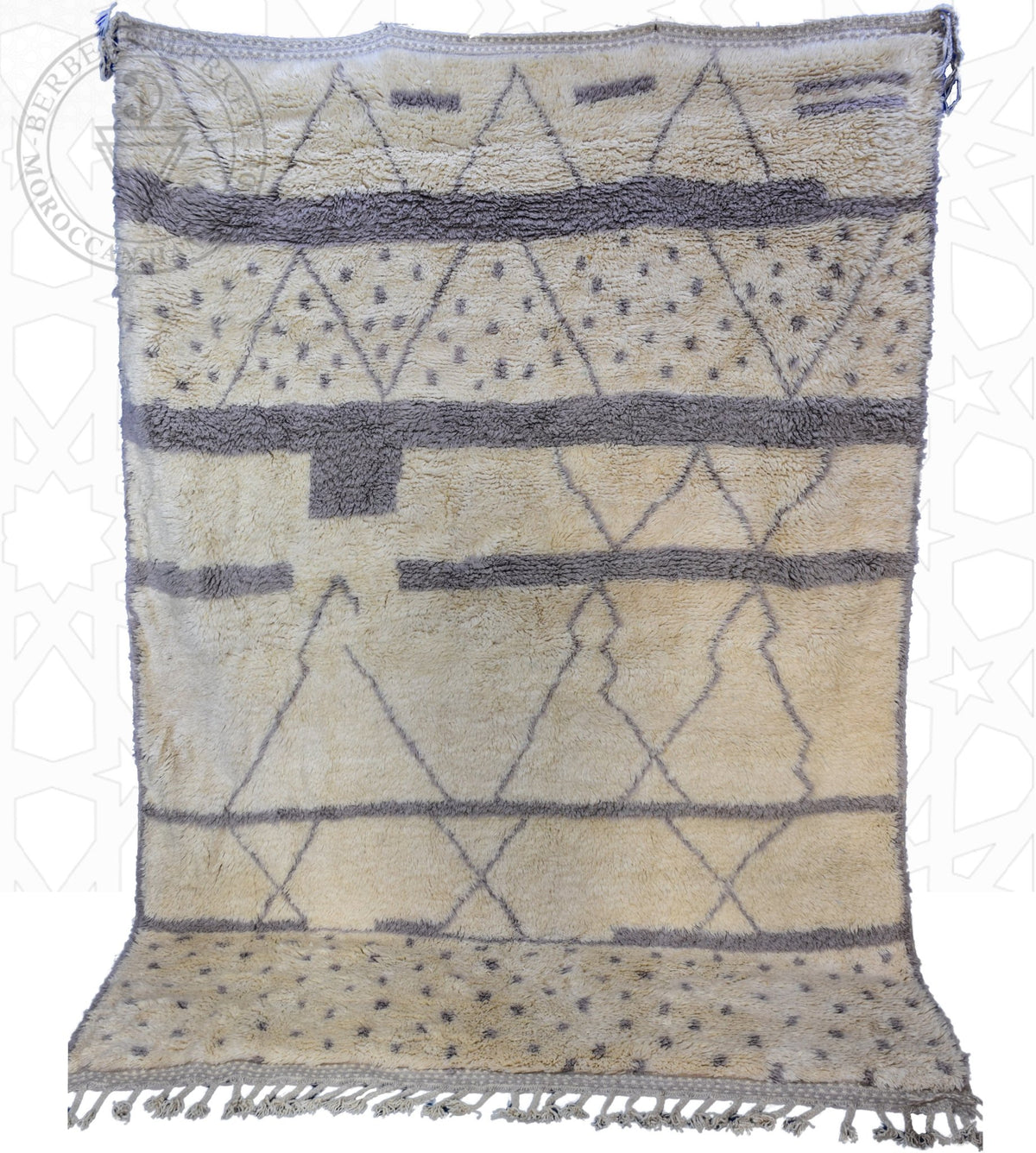 Beni ourain Moroccan rug - 7.3 x 9.9 ft / 220 x 300 cm - Berbers Market