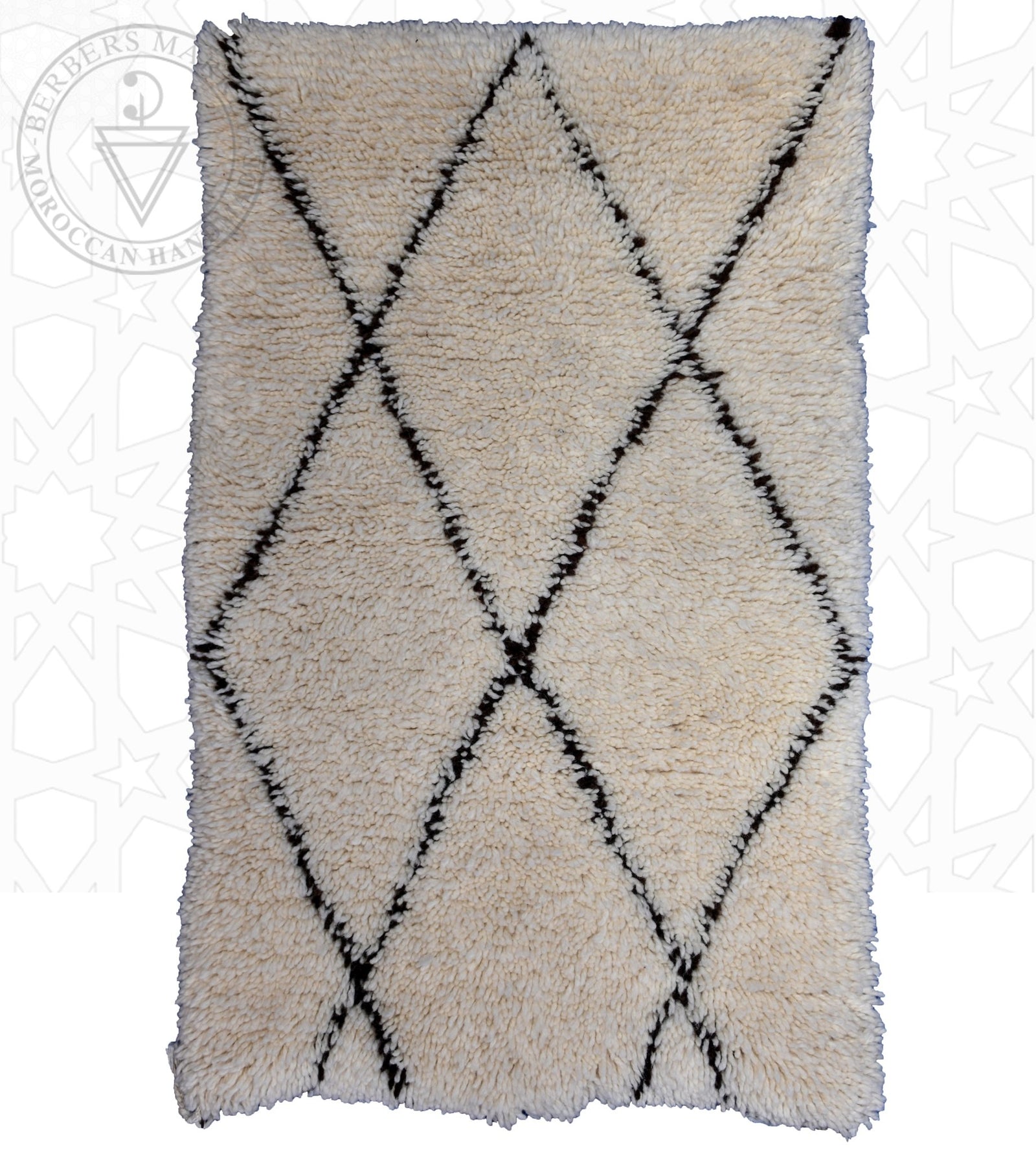 Beni ourain Moroccan runner rug - 2.5 x 4 ft / 75 x 120 cm - Berbers Market