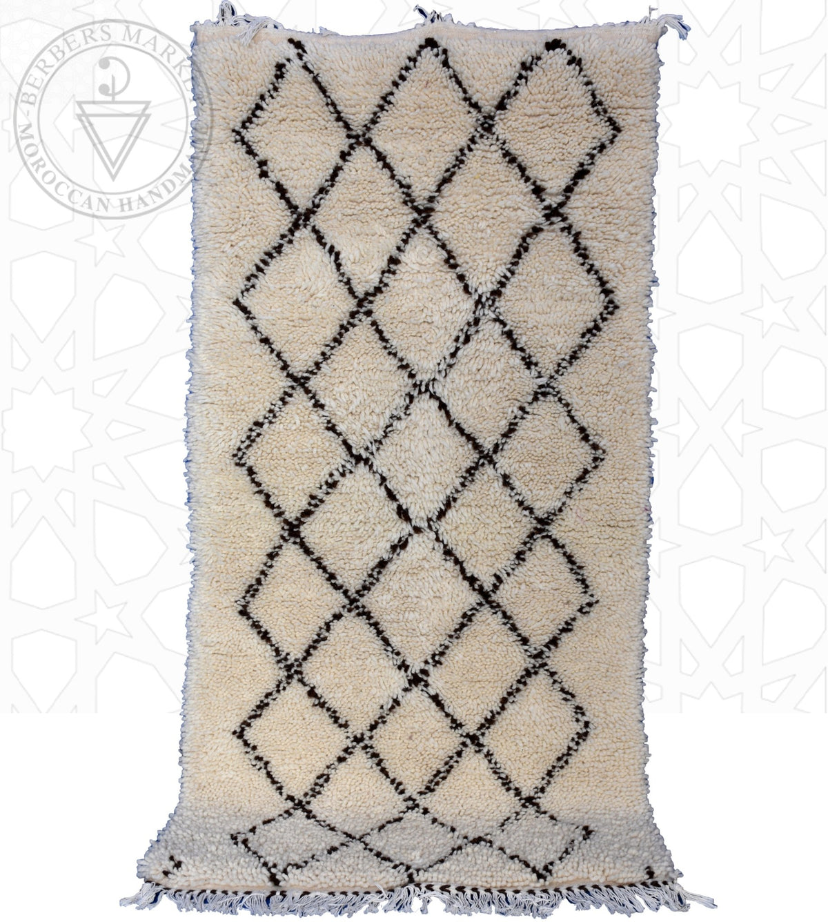 Beni ourain Moroccan runner rug - 2.5 x 5 ft / 75 x 150 cm - Berbers Market