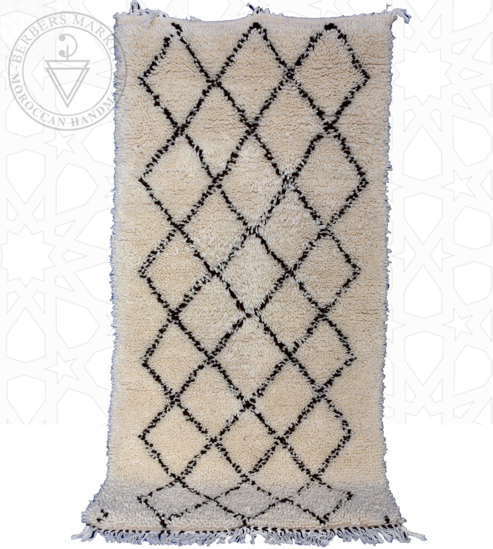 Beni ourain Moroccan runner rug - 2.5 x 5 ft / 75 x 150 cm - Berbers Market