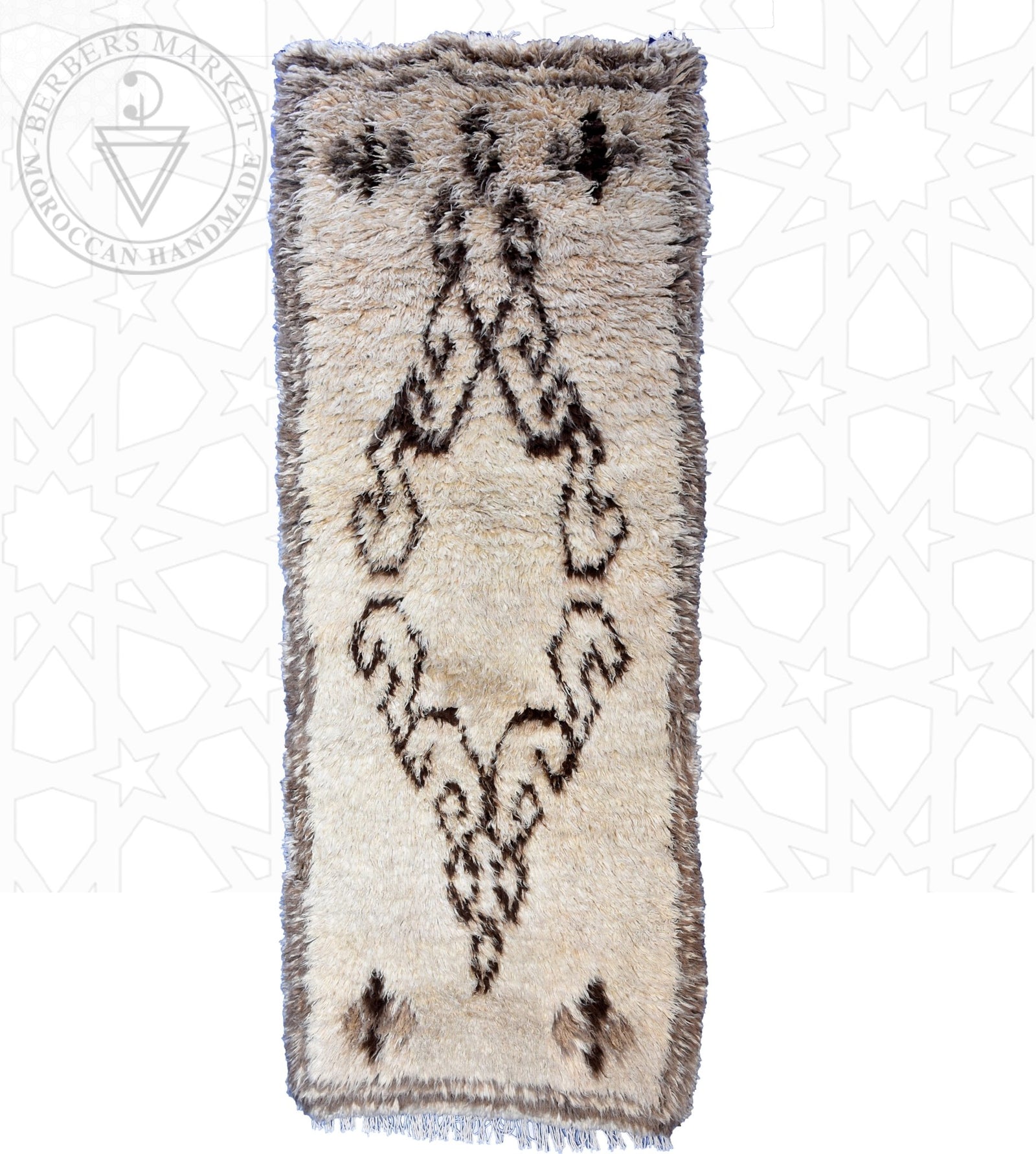 Beni ourain Moroccan runner rug - 2.7 x 9.6 ft / 80 x 290 cm - Berbers Market