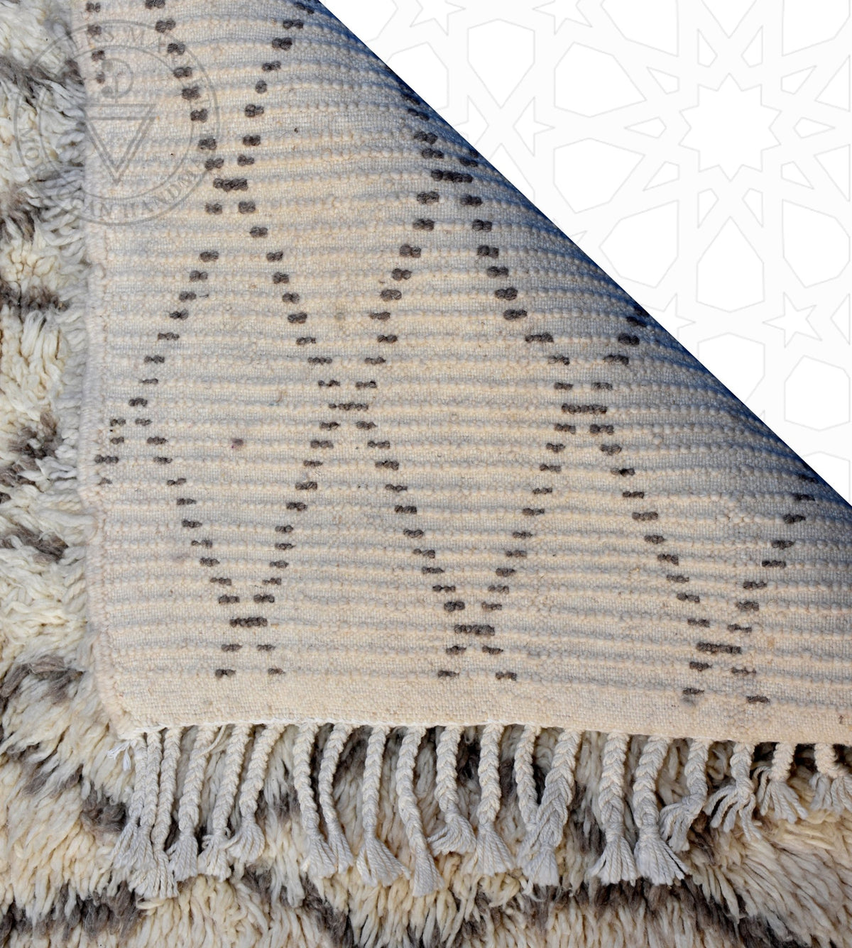 Beni ourain Moroccan runner rug - 2.8 x 4.3 ft / 85 x 130 cm - Berbers Market