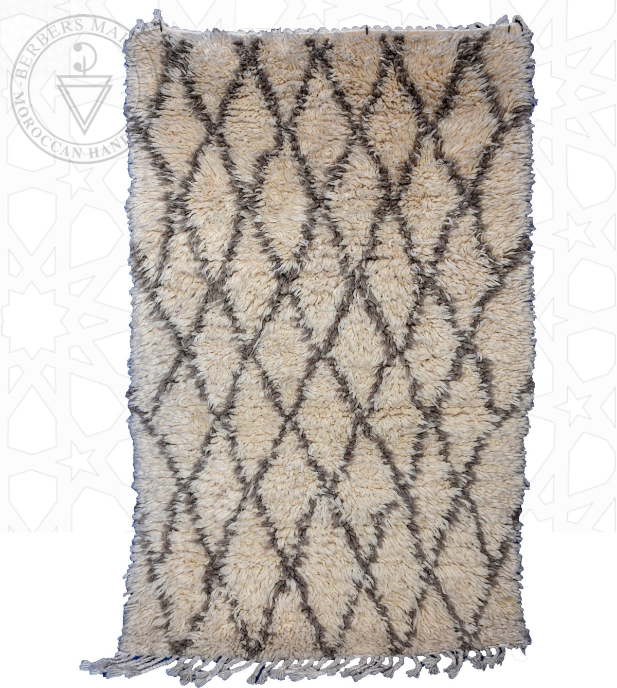 Beni ourain Moroccan runner rug - 2.8 x 4.3 ft / 85 x 130 cm - Berbers Market