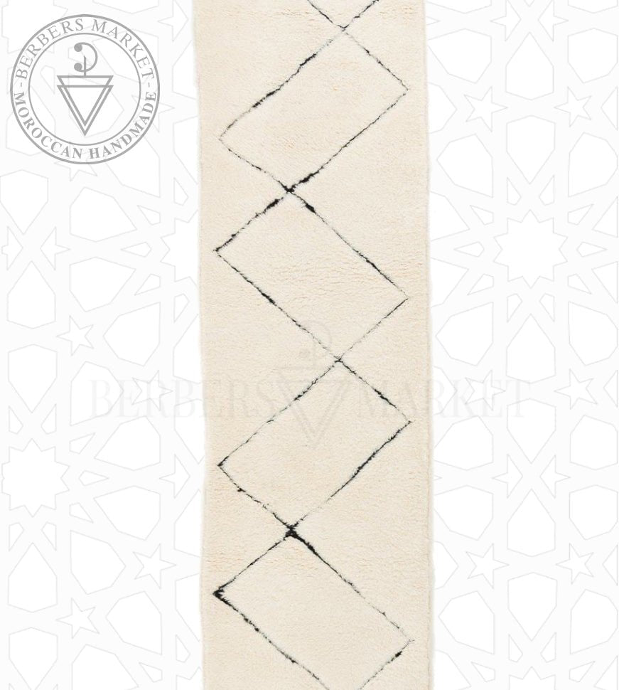 Beni ourain Moroccan runner rug - Berbers Market