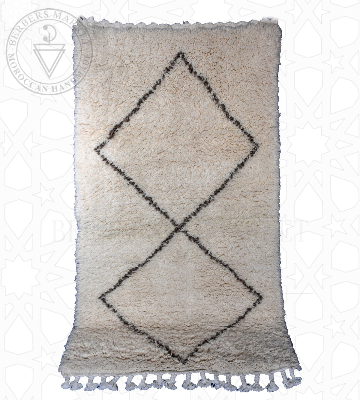 Beni ourain Moroccan runner rug - 2.95 x 4.75 ft / 90 x 145 cm - Berbers Market