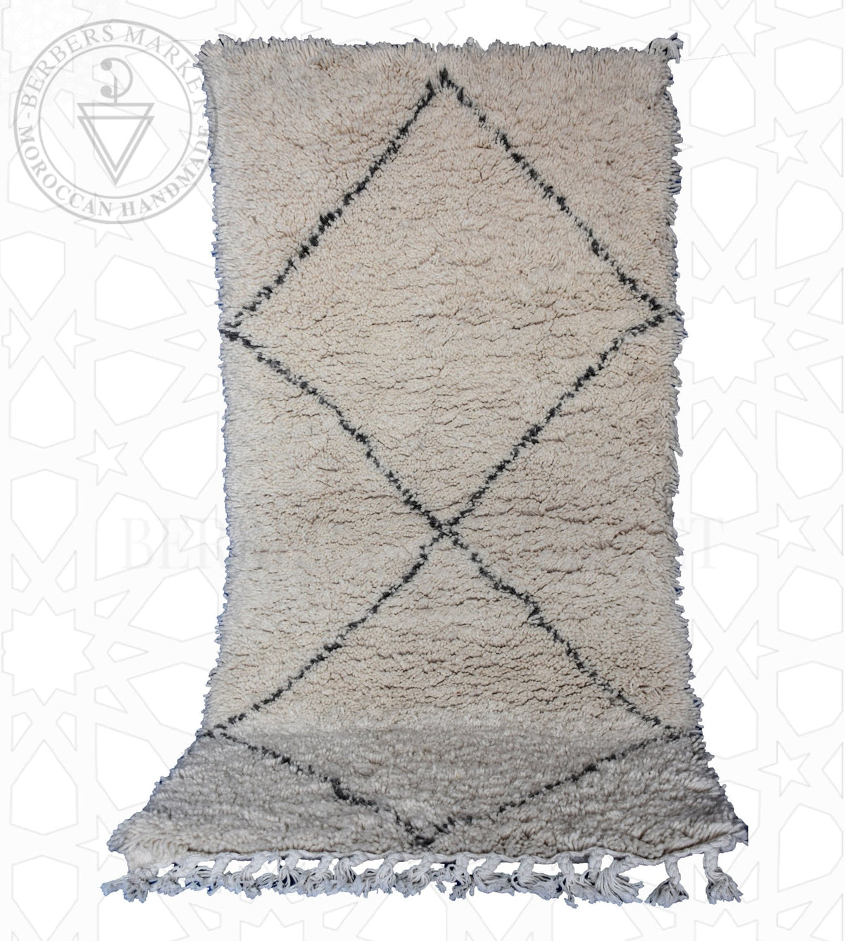 Beni ourain Moroccan runner rug - 2.95 x 5.58 ft / 90 x 170 cm - Berbers Market