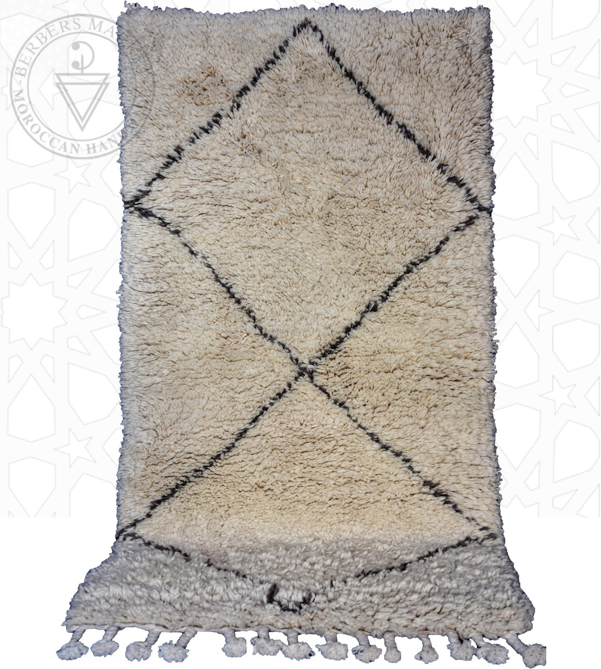 Beni ourain Moroccan runner rug - 3 x 5.3 ft / 90 x 160 cm - Berbers Market