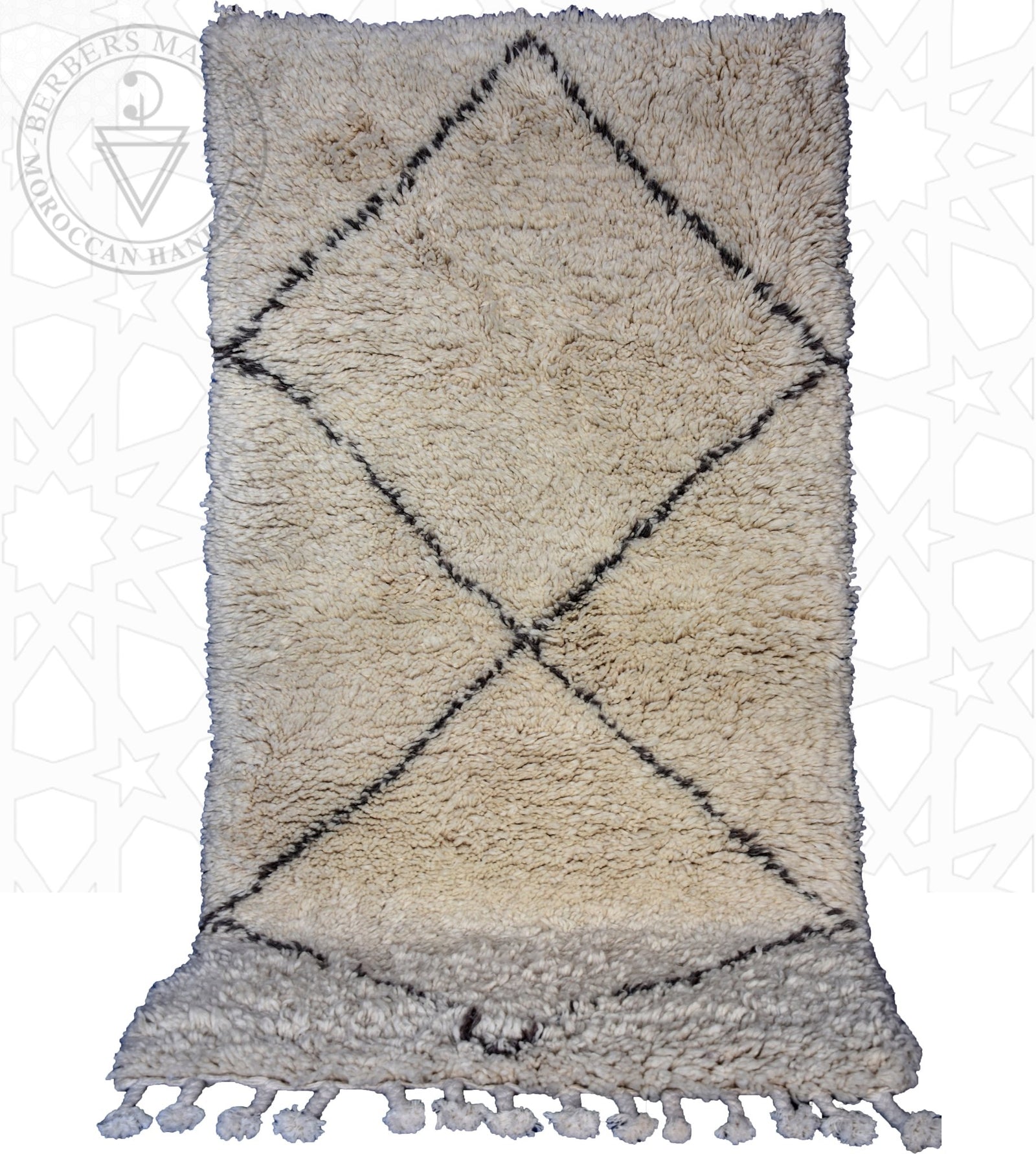 Beni ourain Moroccan runner rug - 3 x 5.3 ft / 90 x 160 cm - Berbers Market