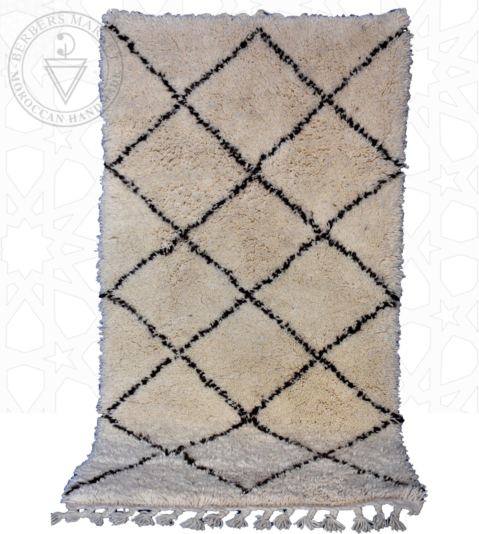 Beni ourain Moroccan runner rug - 3 x 5.3 ft / 90 x 160 cm - Berbers Market