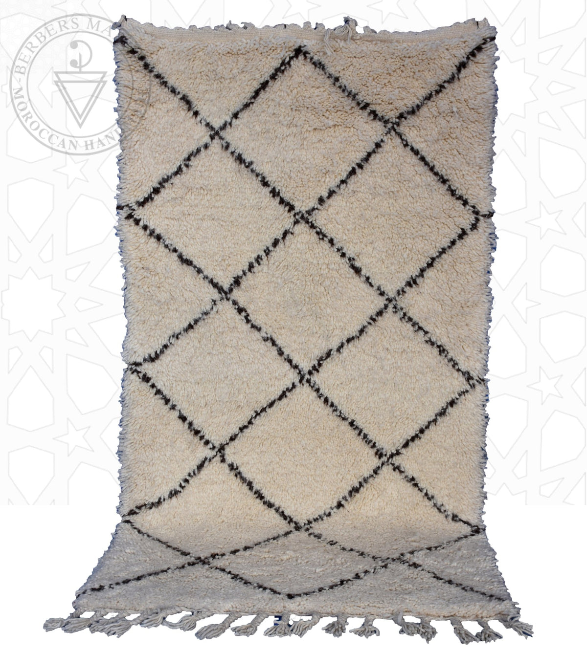 Beni ourain Moroccan runner rug - 3 x 5.3 ft / 90 x 160 cm - Berbers Market