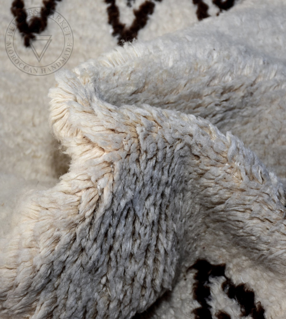 Beni ourain Moroccan runner rug - 3.1 x 5 ft / 93 x 145 cm - Berbers Market