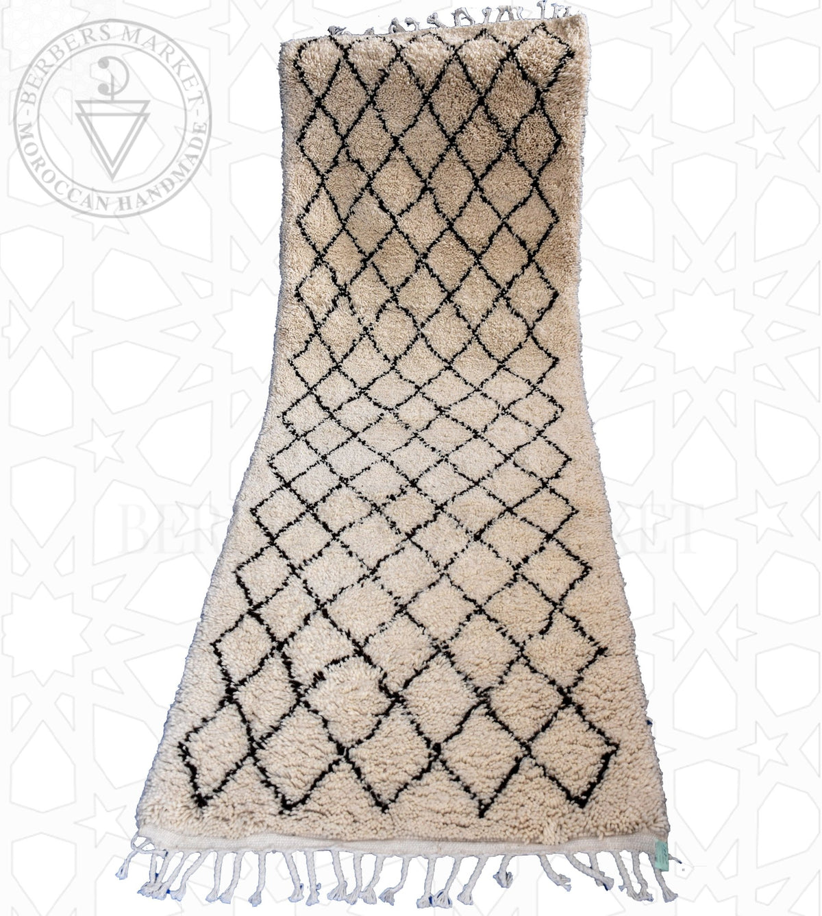 Beni ourain Moroccan runner rug - 3.28 x 9.84 ft / 100 x 300 cm - Berbers Market