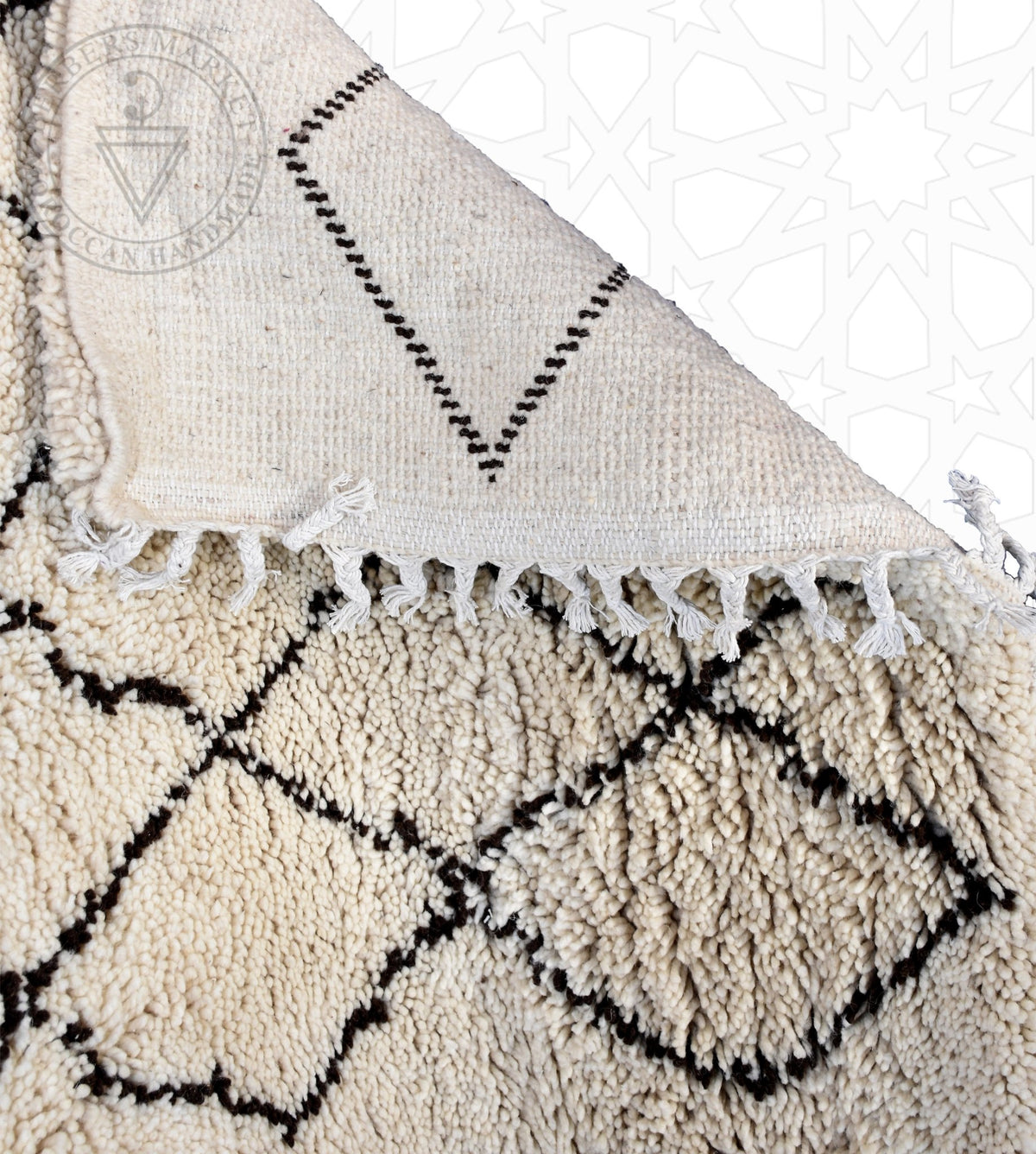 Beni ourain Moroccan runner rug - 3.3 x 9.6 ft / 100 x 290 cm - Berbers Market