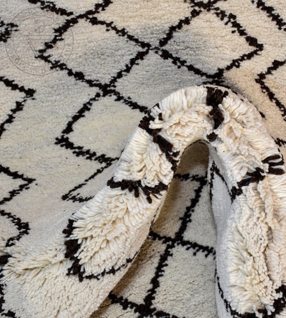 Beni ourain Moroccan runner rug - 3.7 x 6.6 ft / 110 x 200 cm - Berbers Market