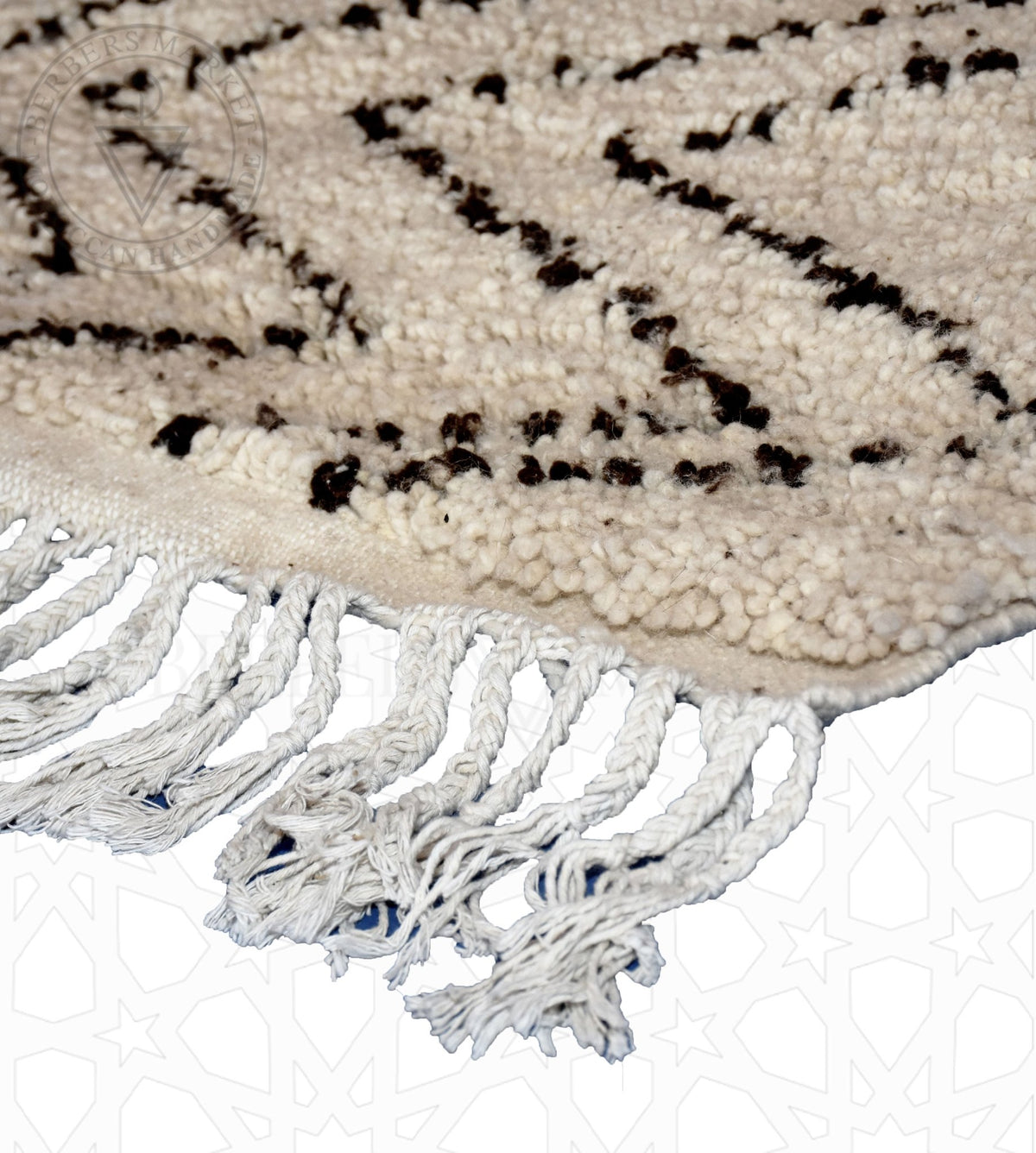 Beni ourain Moroccan runner rug - 3.77 x 6.56 ft / 115 x 200 cm - Berbers Market