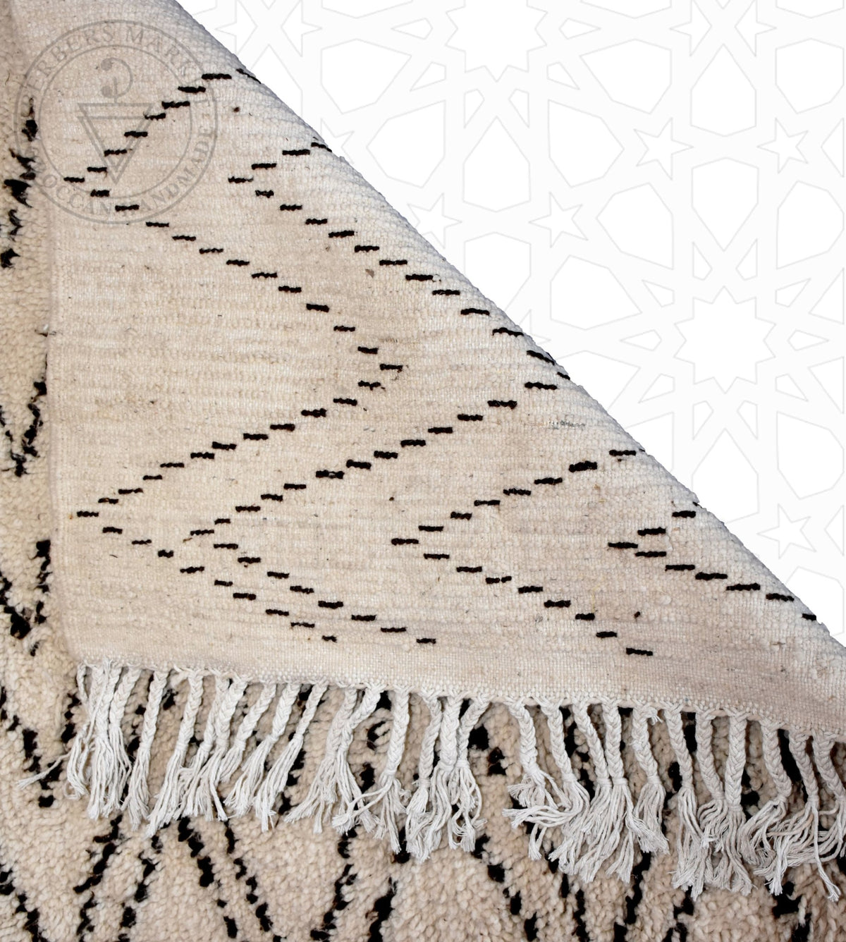 Beni ourain Moroccan runner rug - 3.77 x 6.56 ft / 115 x 200 cm - Berbers Market