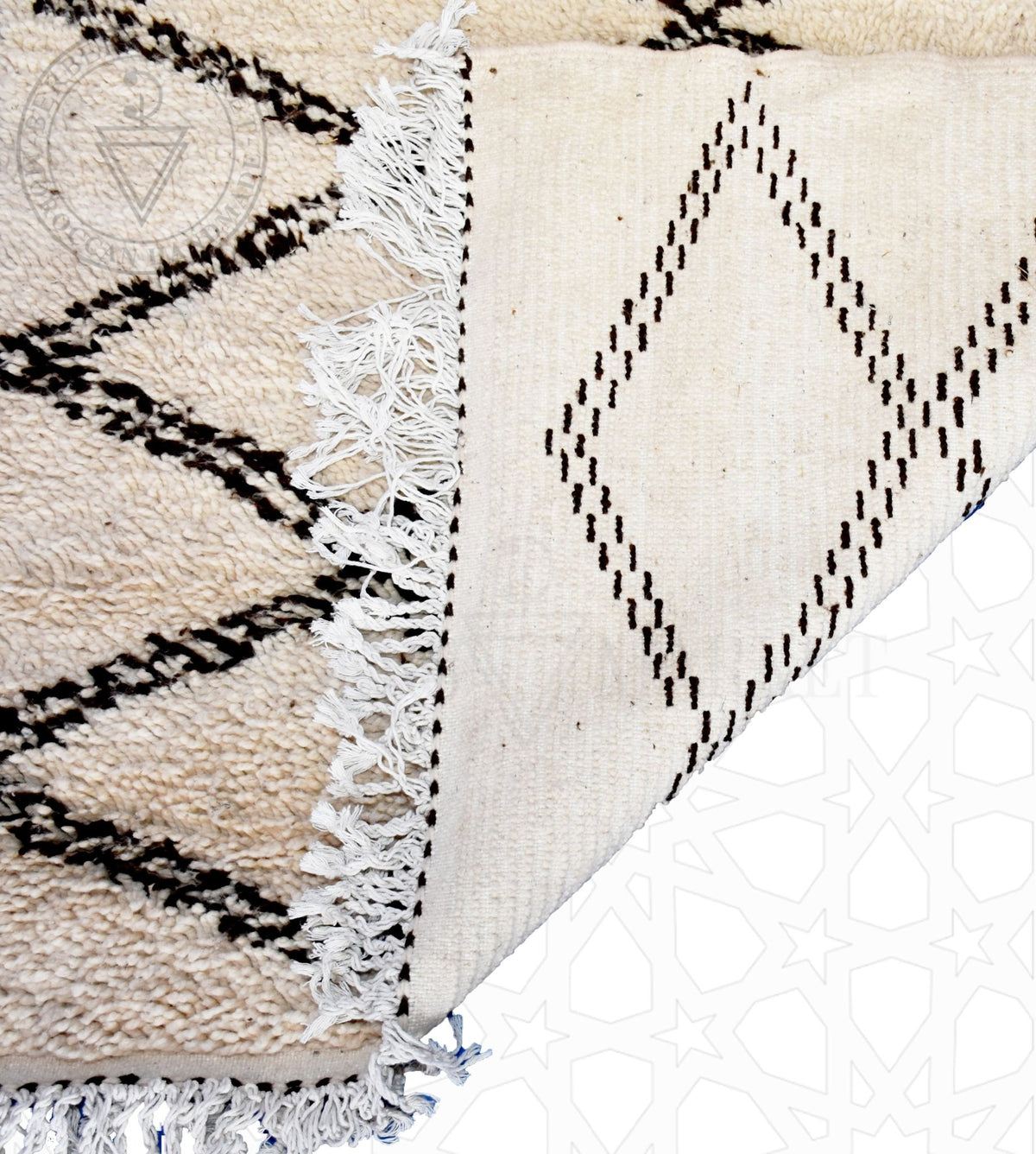 Beni ourain Moroccan runner rug - 3.94 x 7.15 ft / 120 x 218 cm - Berbers Market