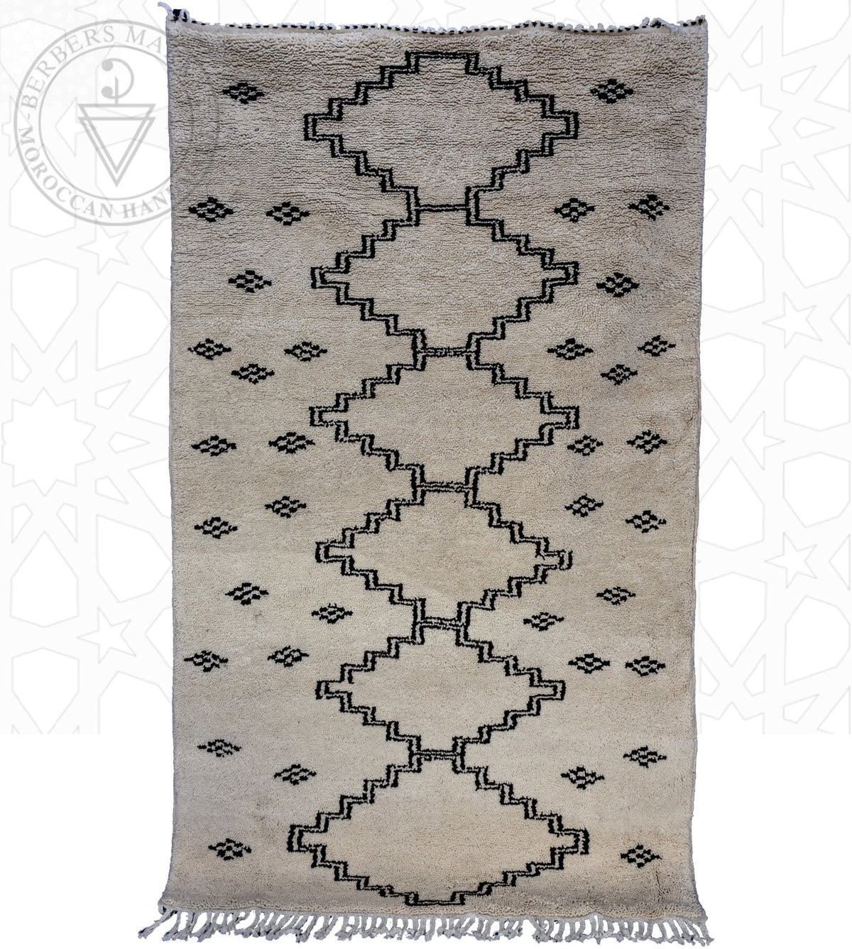 Beni ourain Moroccan runner rug - 5.1 x 8.6 ft / 155 x 260 cm - Berbers Market