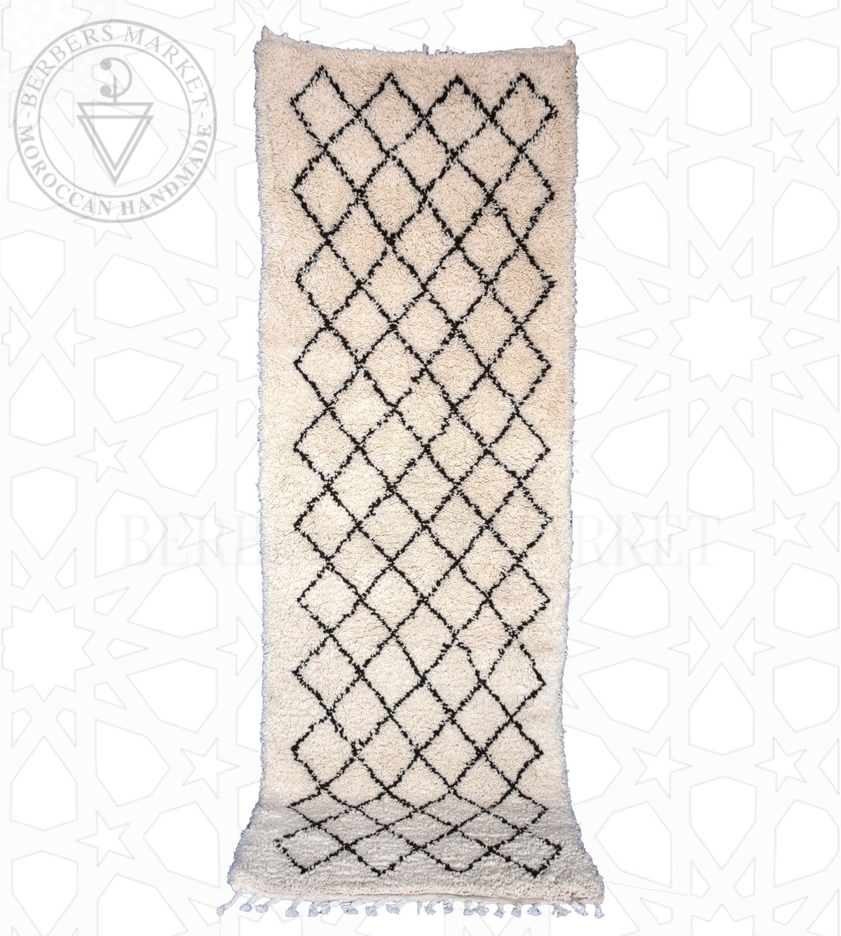 Beni ourain Moroccan runner rug - 5.15 x 10.17 ft / 157 x 310 cm - Berbers Market