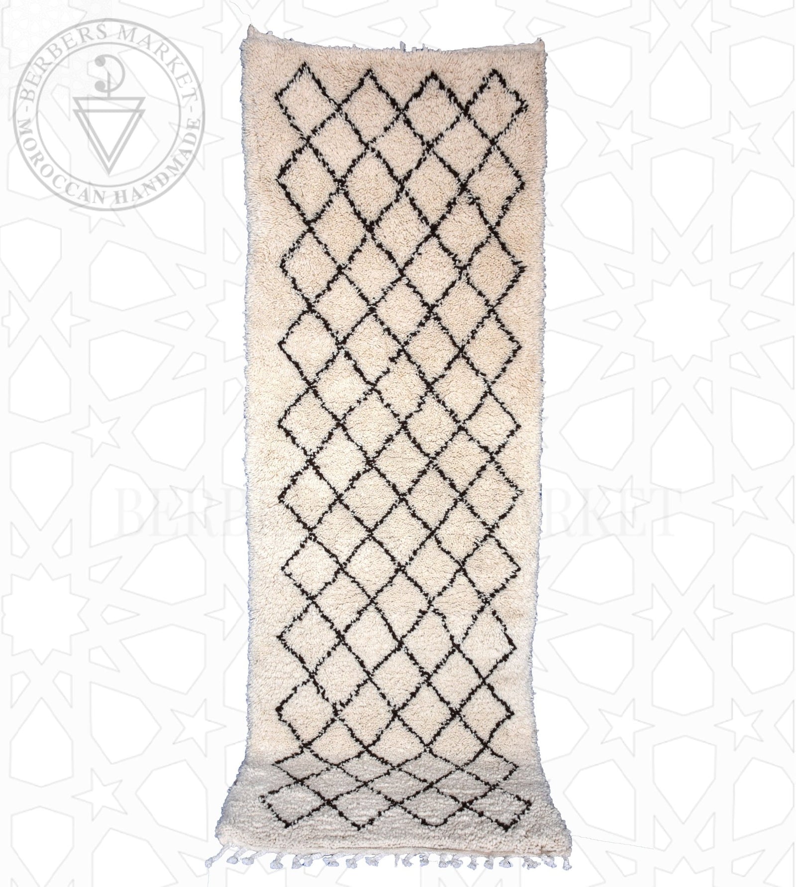 Beni ourain Moroccan runner rug - 5.15 x 10.17 ft / 157 x 310 cm - Berbers Market