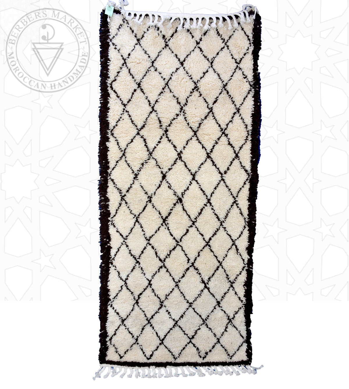 Beni ourain runner Moroccan rug - 3.3 x 8.04 ft / 100 x 245 cm - Berbers Market