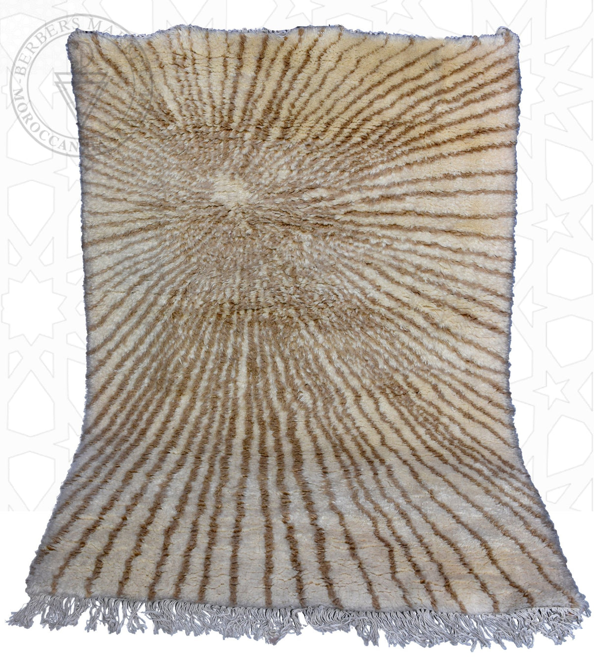 Beni ourain shag Moroccan rug - 4.8 x 6.6 ft / 145 x 200 cm - Berbers Market