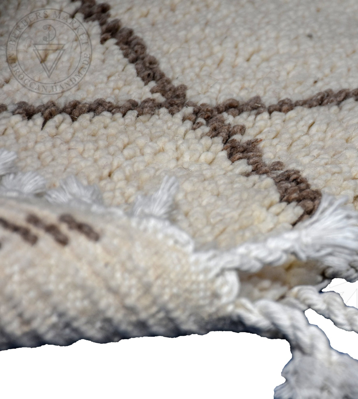 Beni ourain shag Moroccan rug - 5.3 x 7.3 ft / 160 x 220 cm - Berbers Market